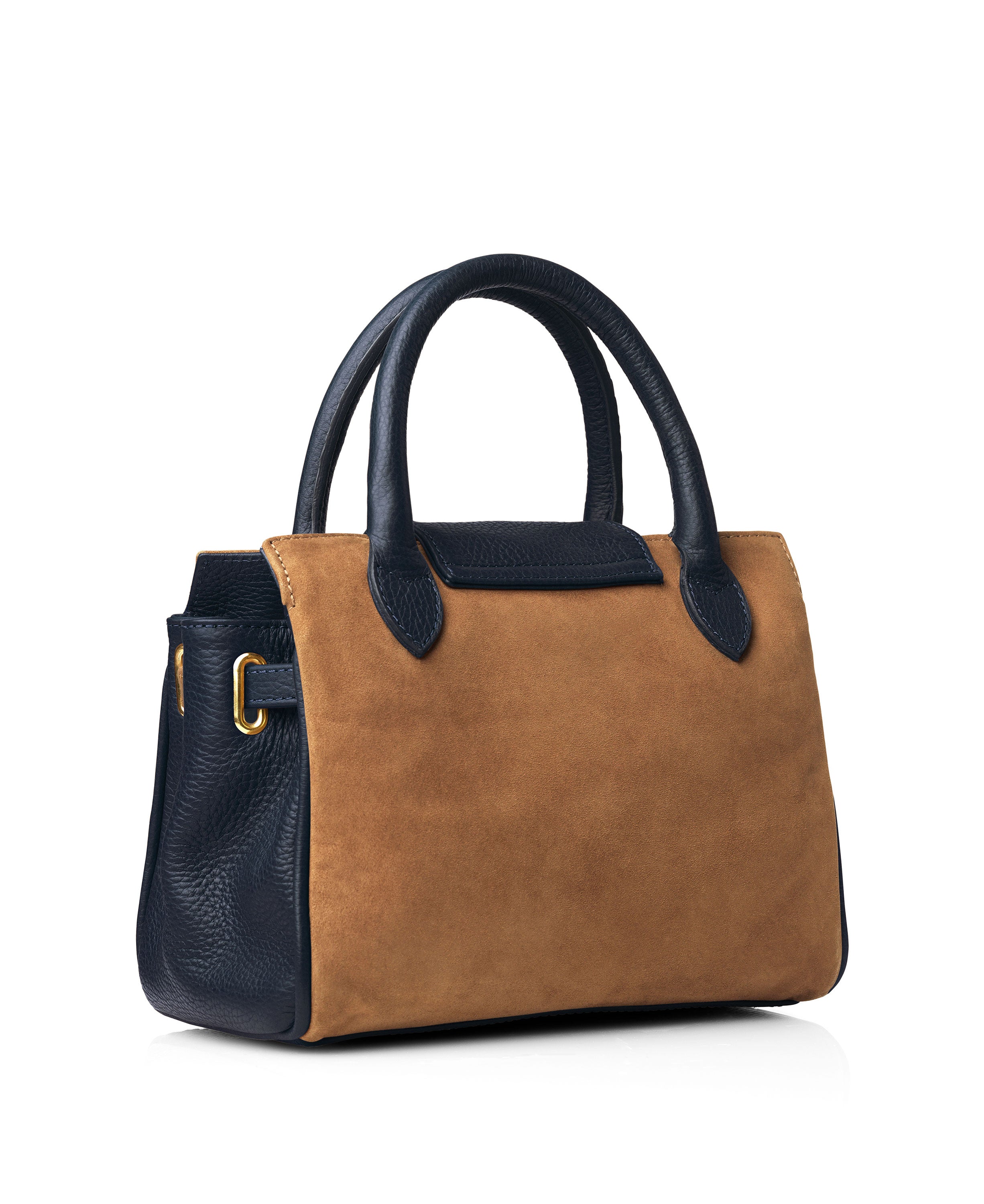 Mini Windsor Handbag - Tan/Navy