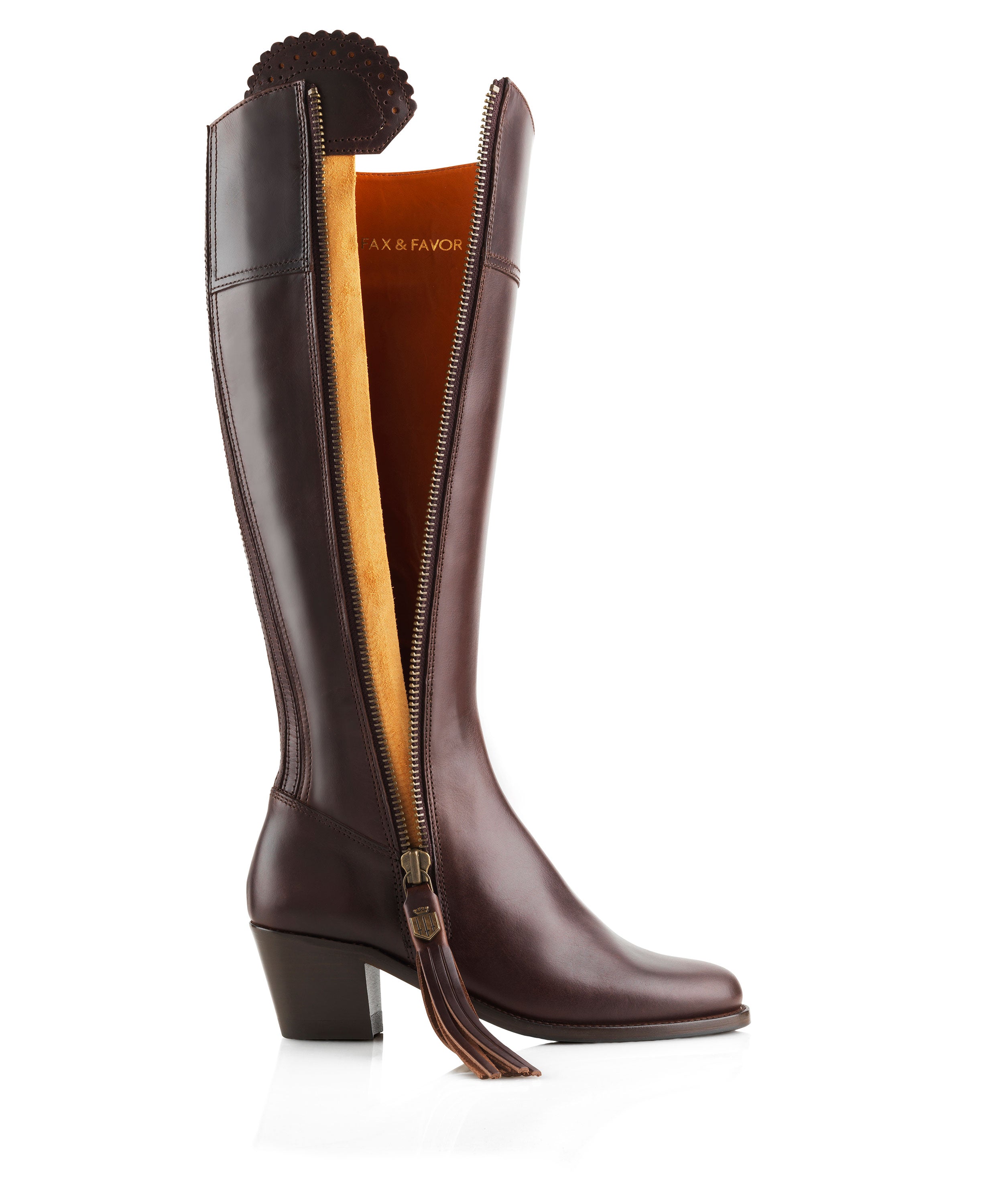 Regina Heeled Boot - Mahogany Leather