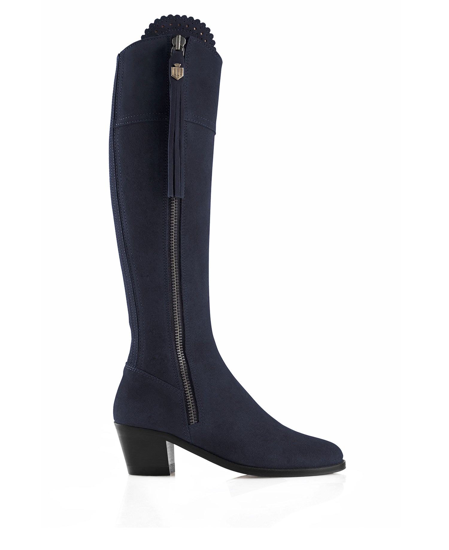 Regina Heeled Boot - Navy