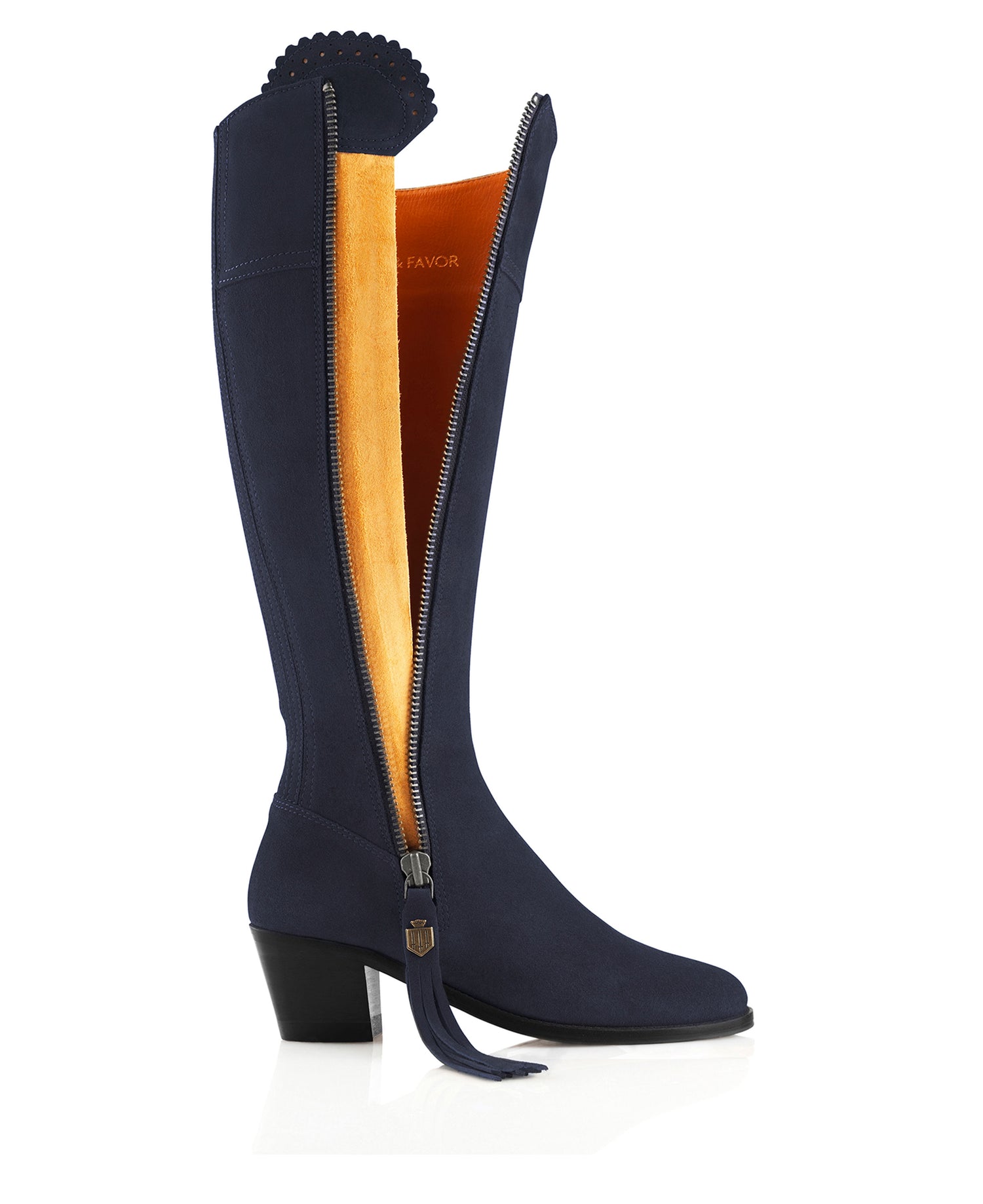 Regina Heeled Boot - Navy