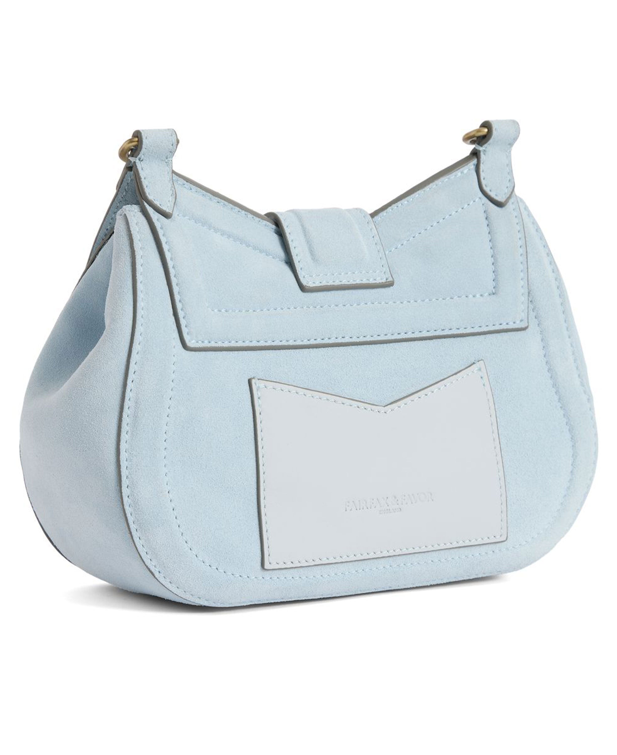Langham Messenger Bag Suede - Sky Blue