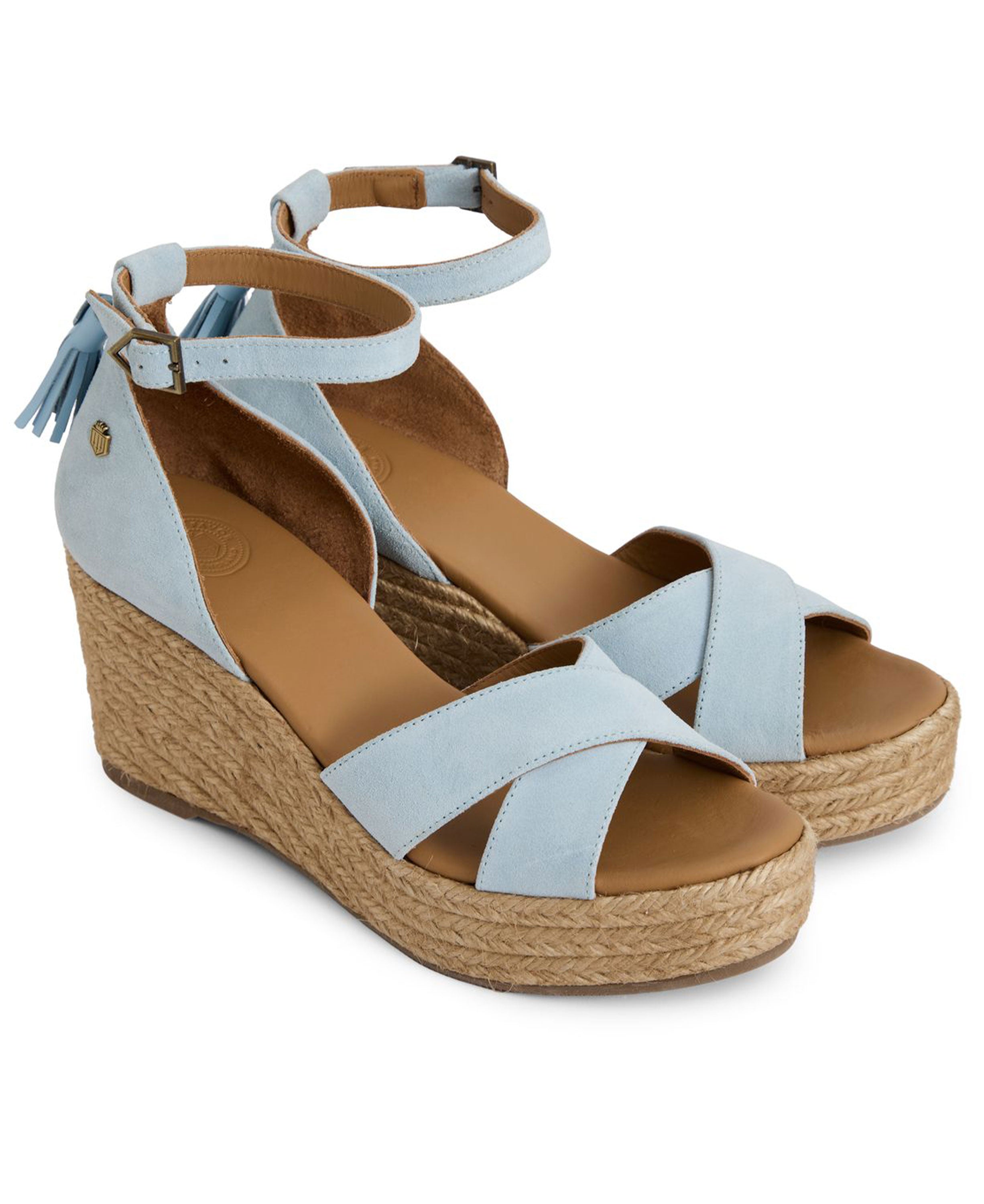 Valencia Mid Wedge Suede - Sky Blue
