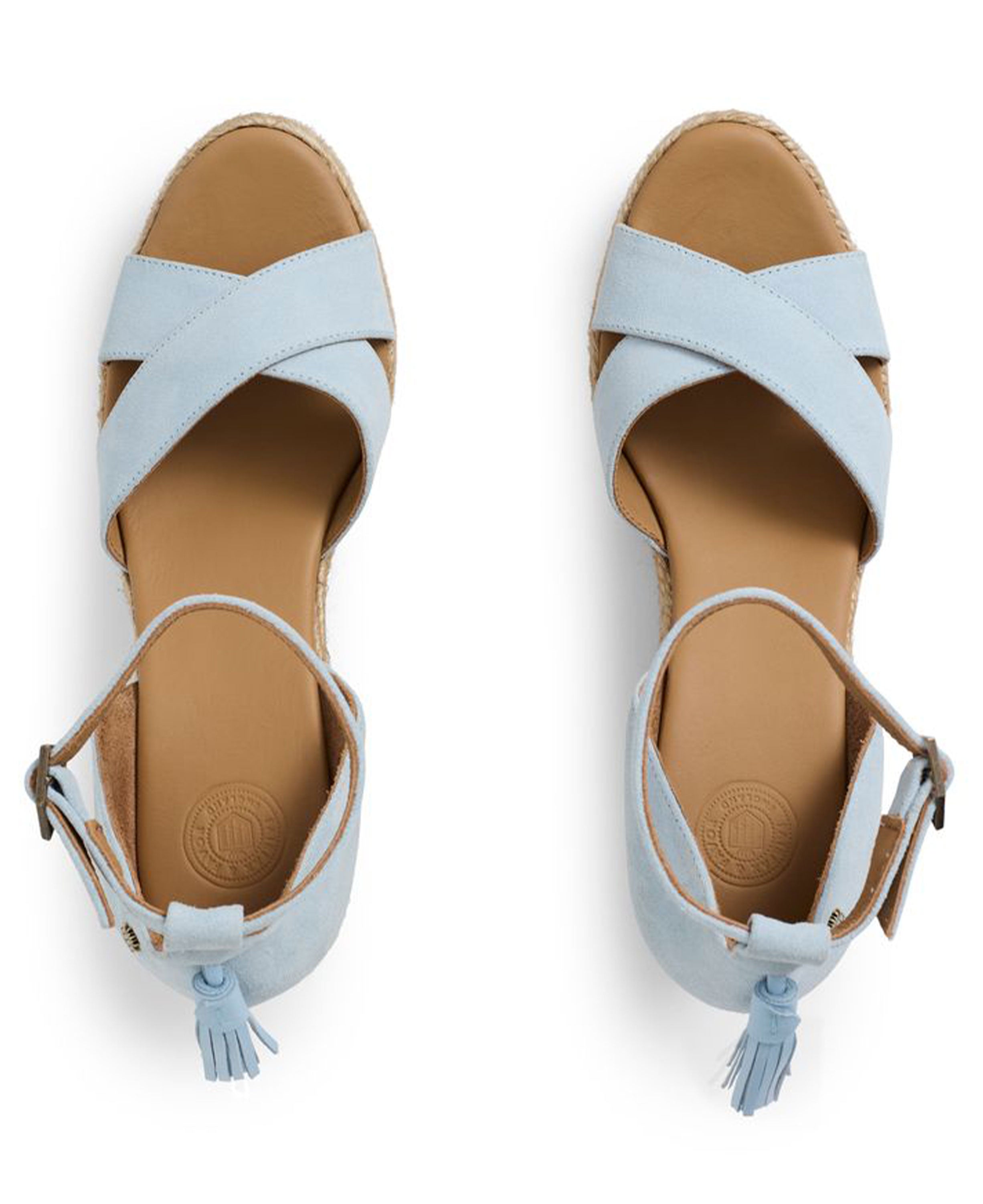 Valencia Mid Wedge Suede - Sky Blue