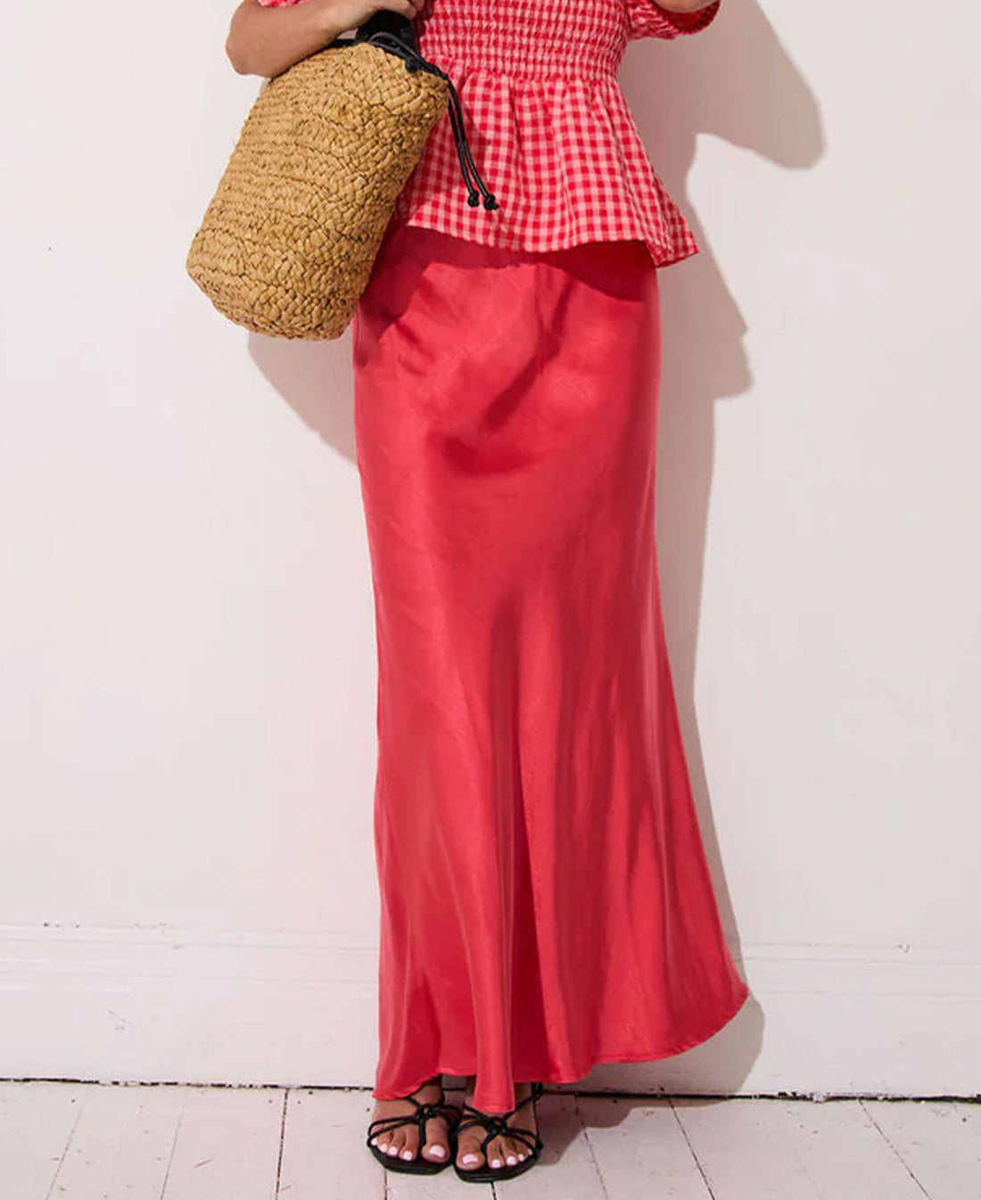 Angel Satin Skirt - Coral
