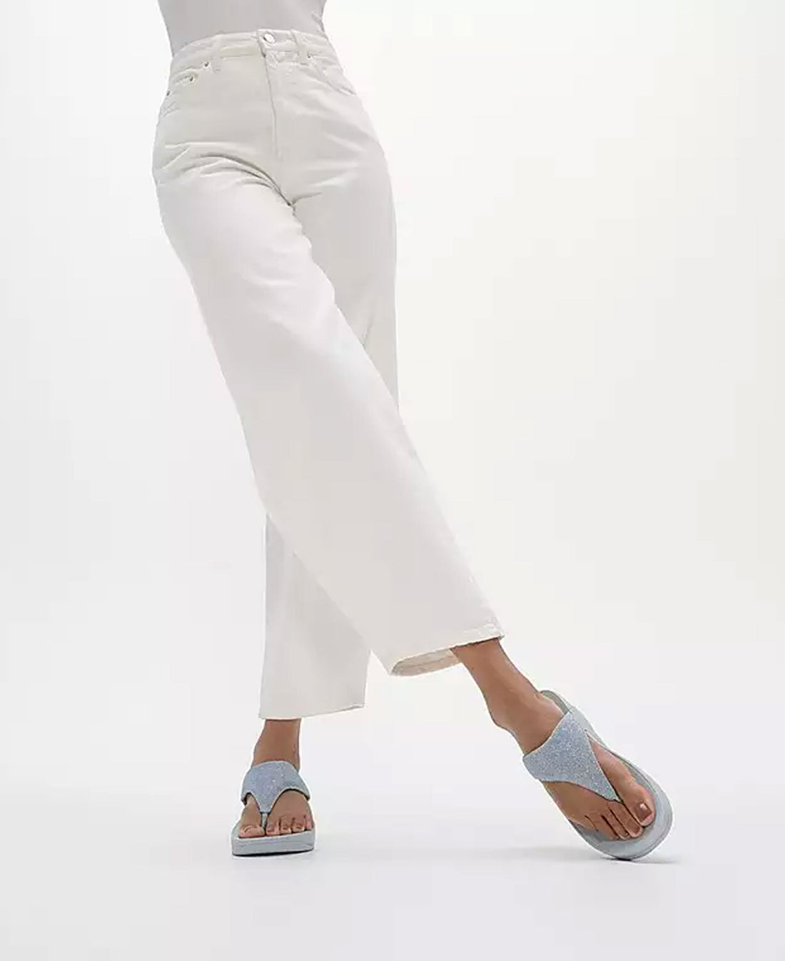 Lulu Shimmerlux Toe-Post Sandals - Quiet Blue