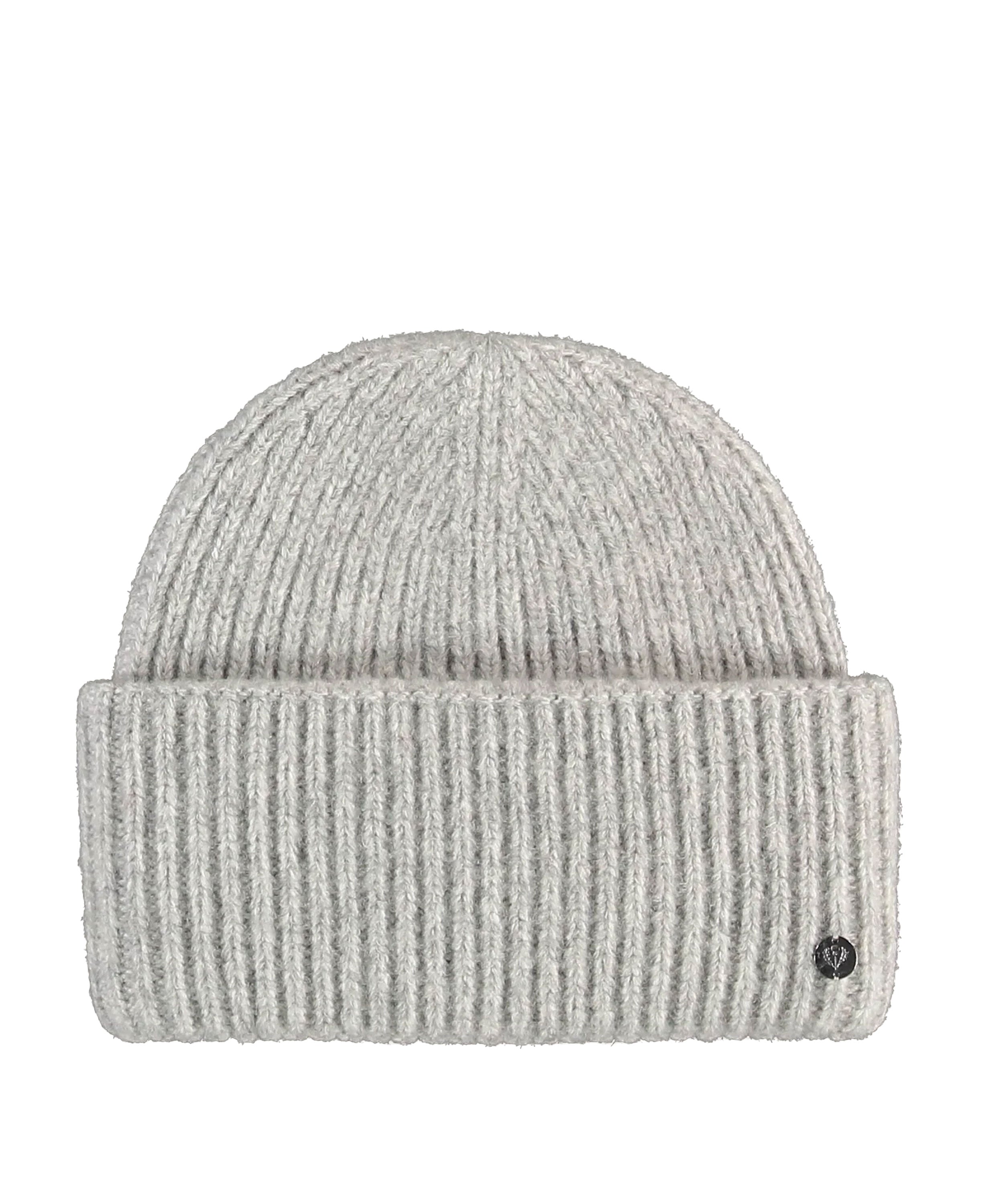Knitted Wool Blend Beanie - Silver