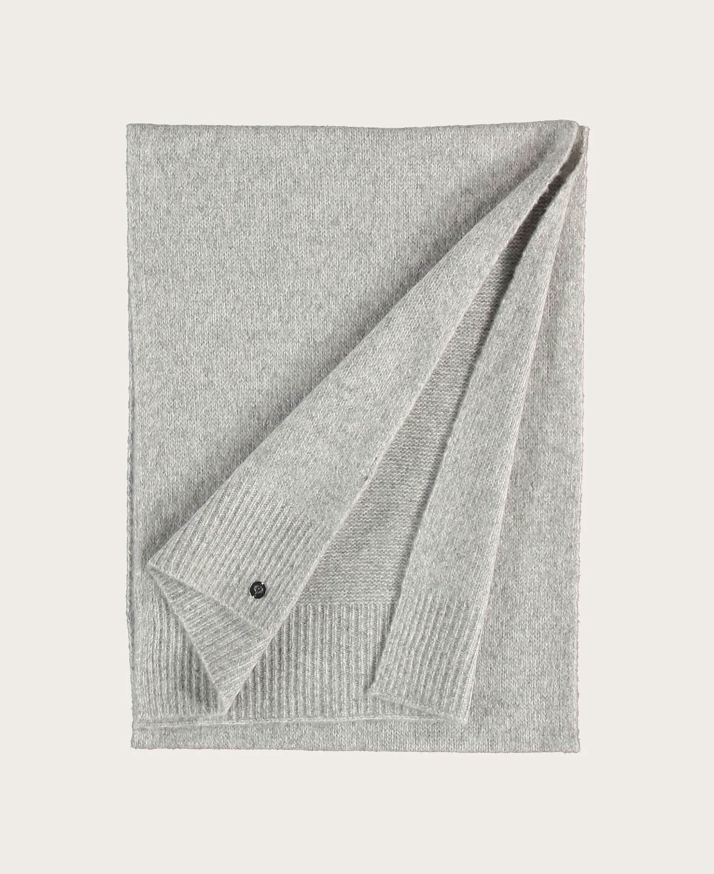 Knitted Wool-Blend Scarf - Silver