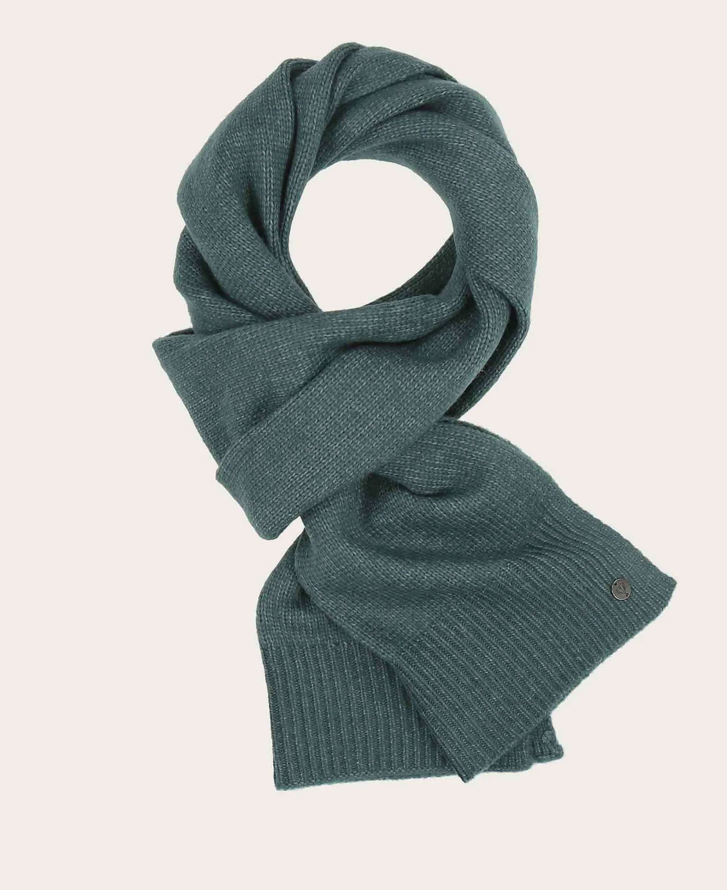 Knitted Wool-Blend Scarf - Crystal Teal