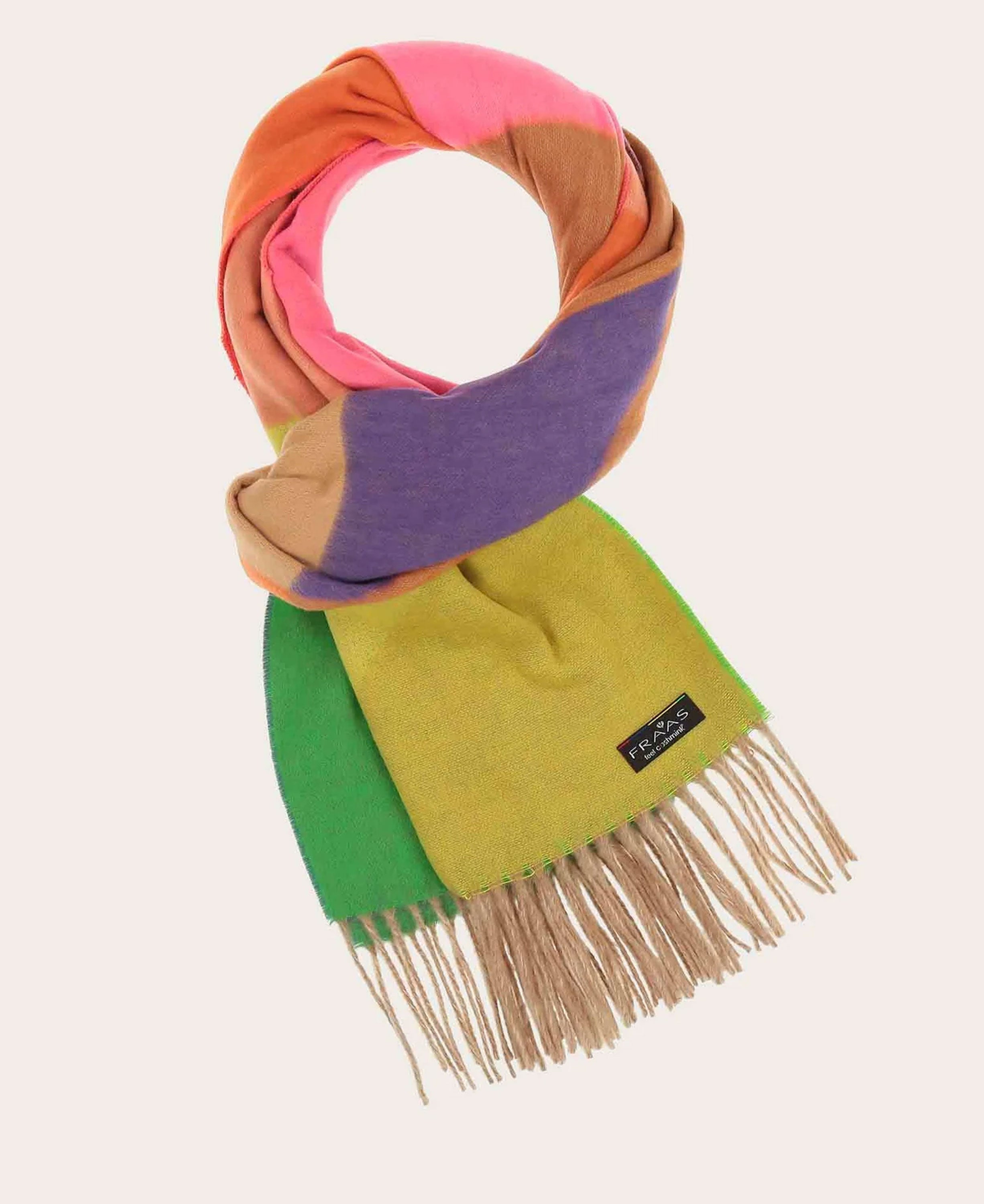 Cashmink Scarf - Multi Heart Colour Block