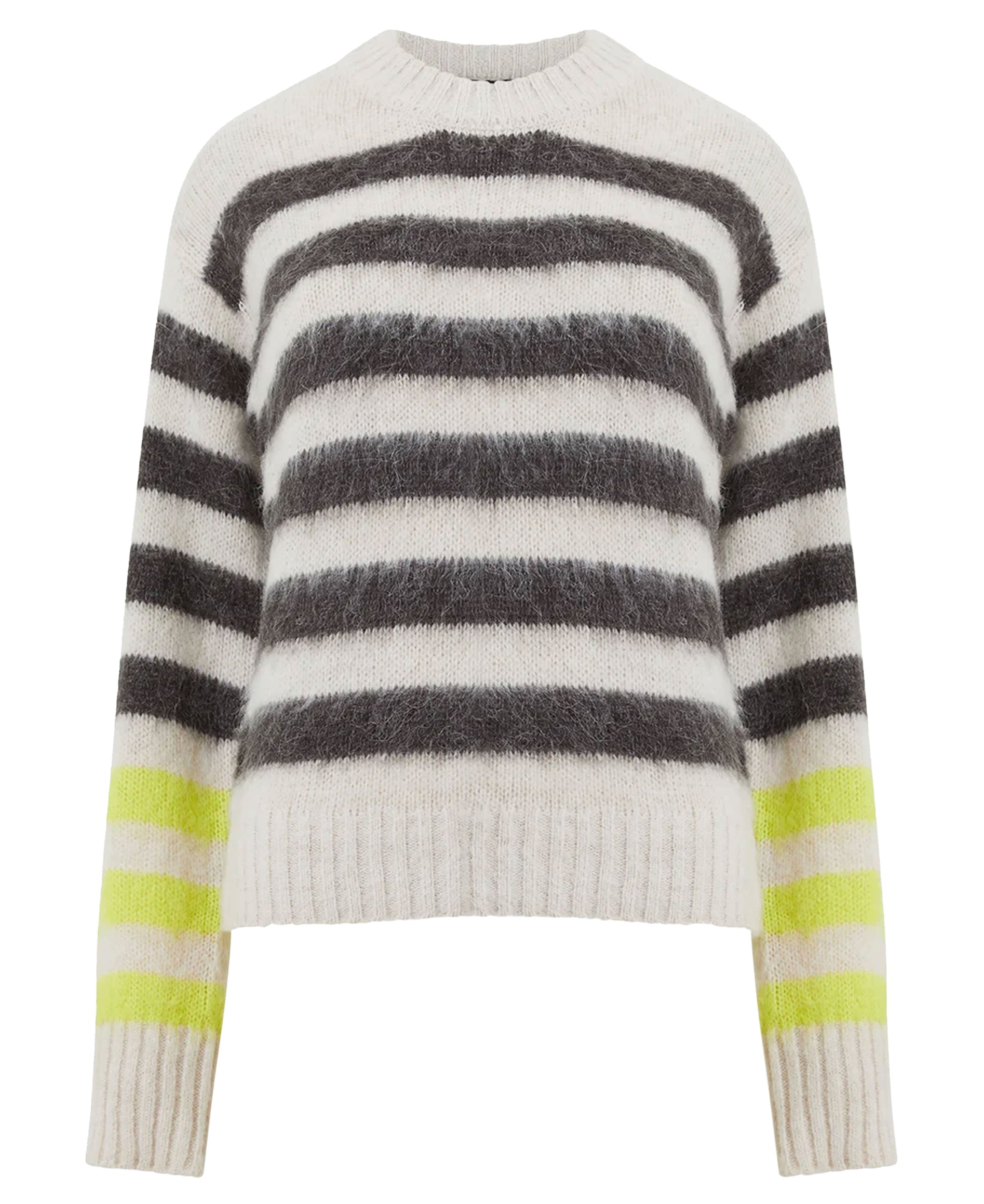 Hadlee Jessika Jumper - Oatmeal/Dark Grey/Bright Lime