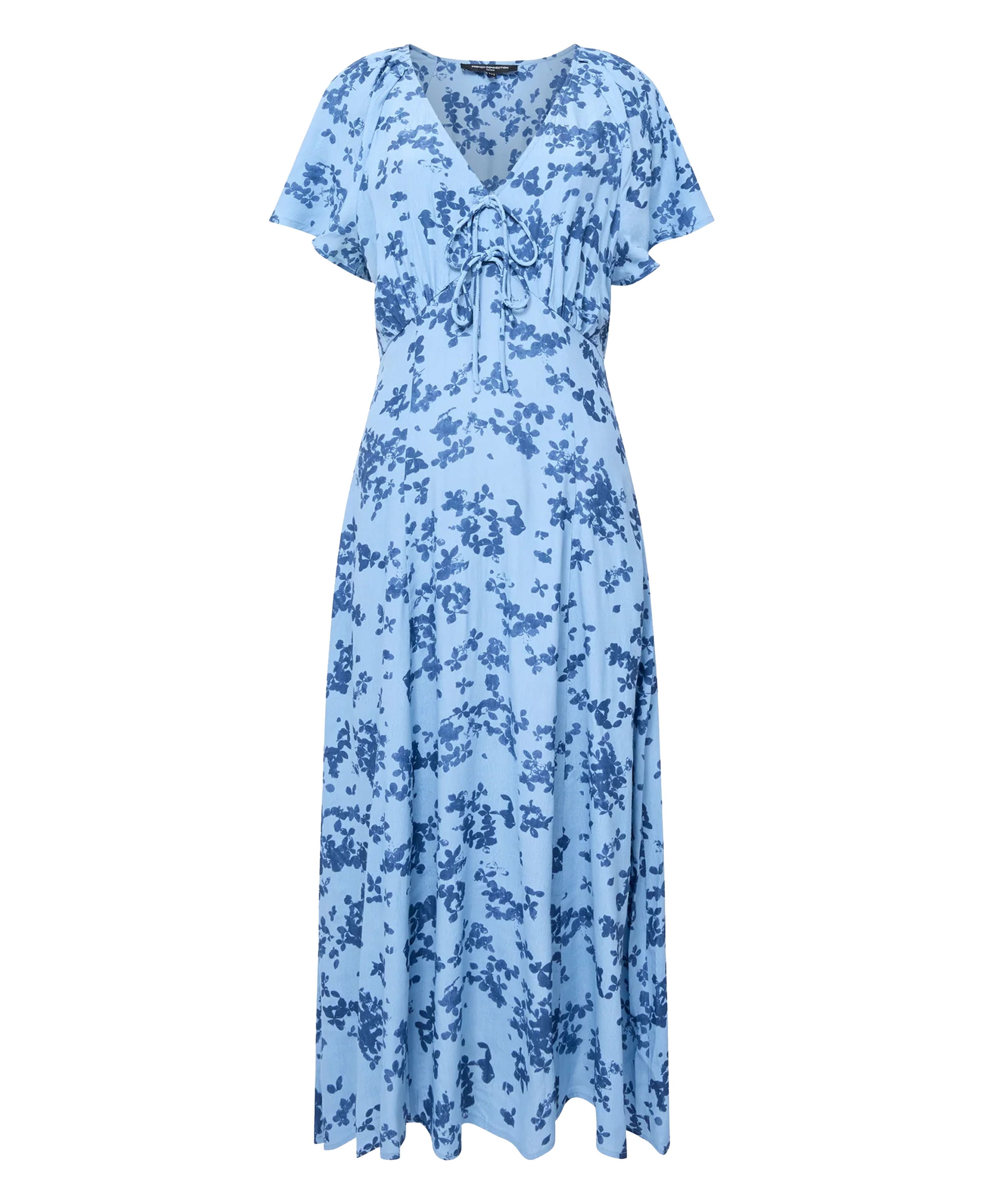 Isla Lizzie Crepe Short Sleeve Dress - Blue Multi
