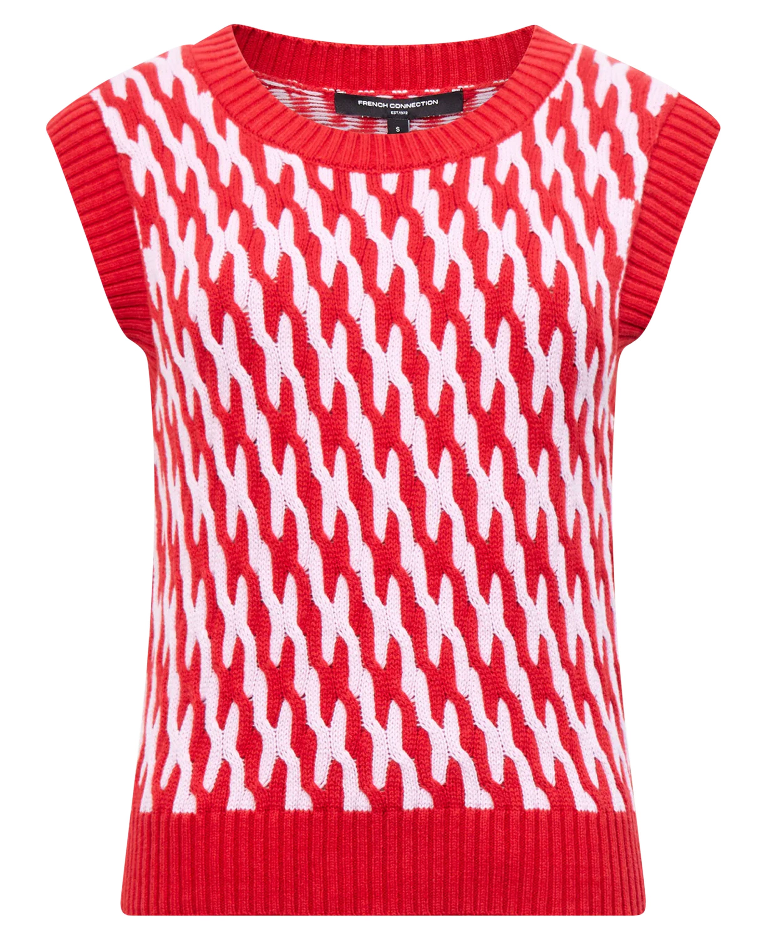 Klara Flec Abstract Striped Vest - Violet Pink/Lipstick