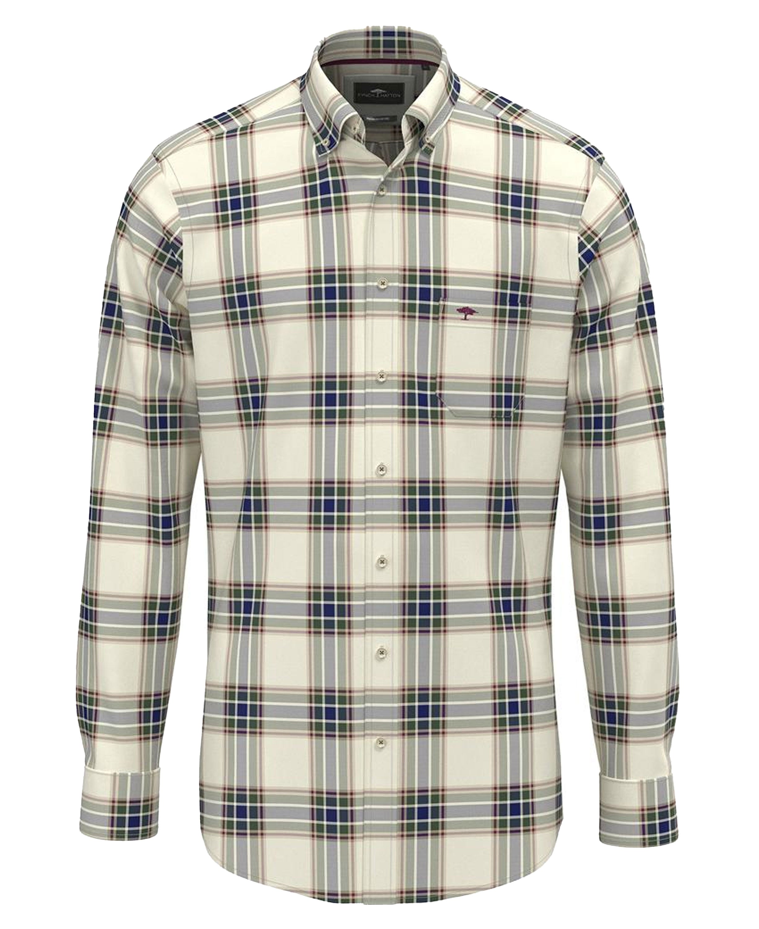 Washed Oxford Check Shirt - Dark Leaf