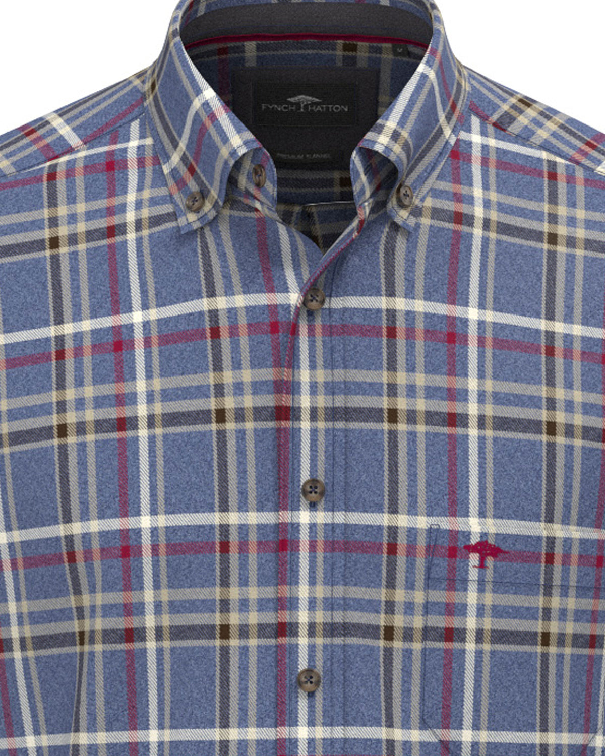 Premium Melange Check Shirt - Ink Blue