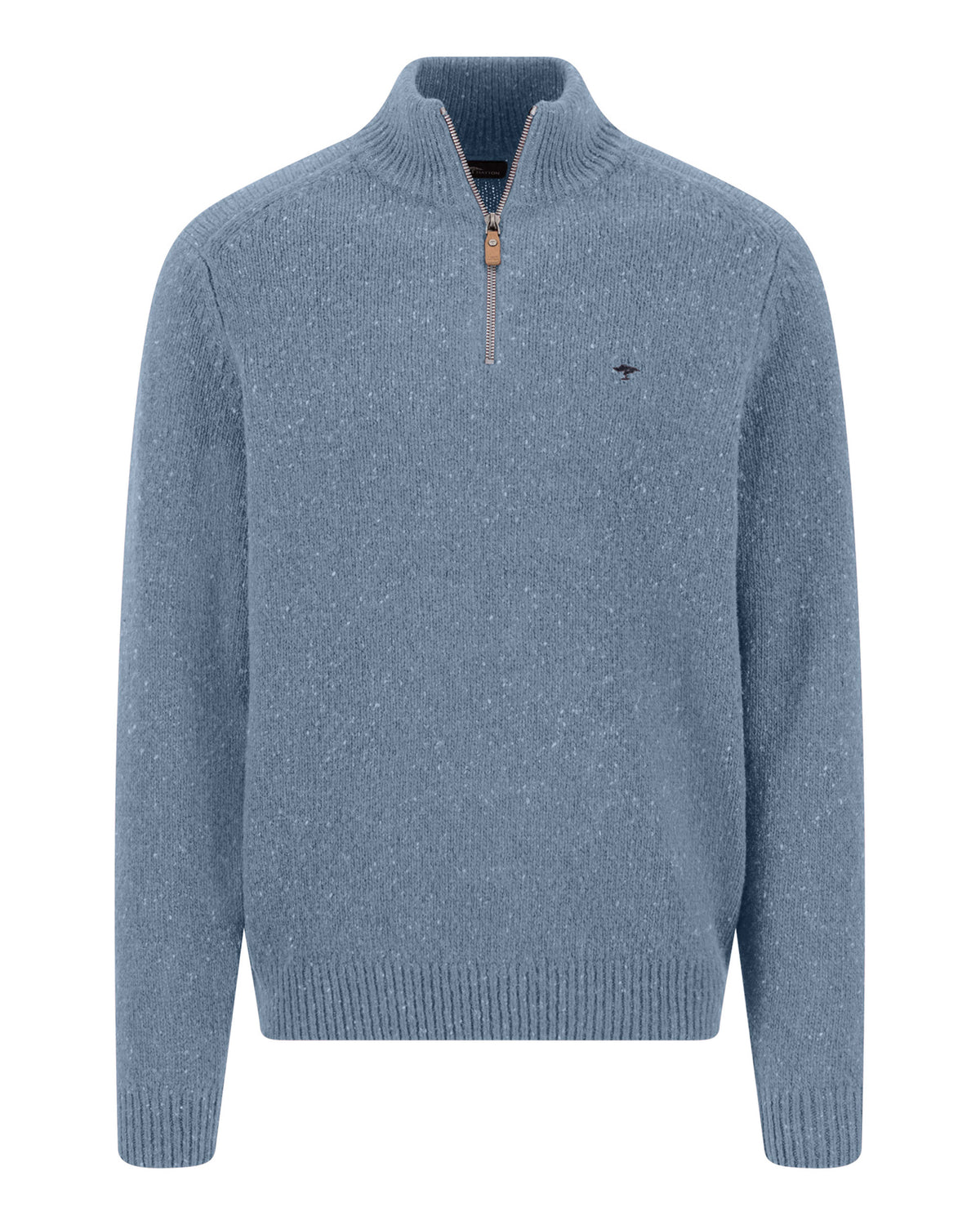 Troyer Zip Donegal Jumper - Air Blue