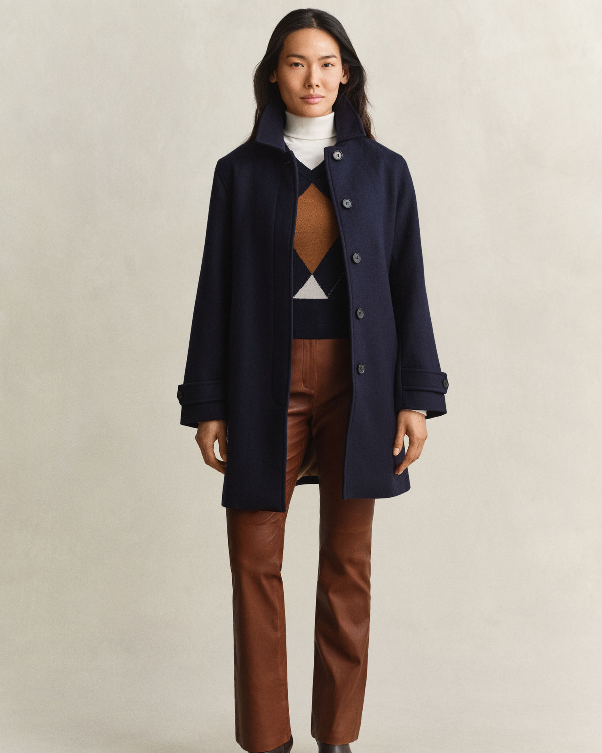 Argyle V-Neck Vest - Evening Blue