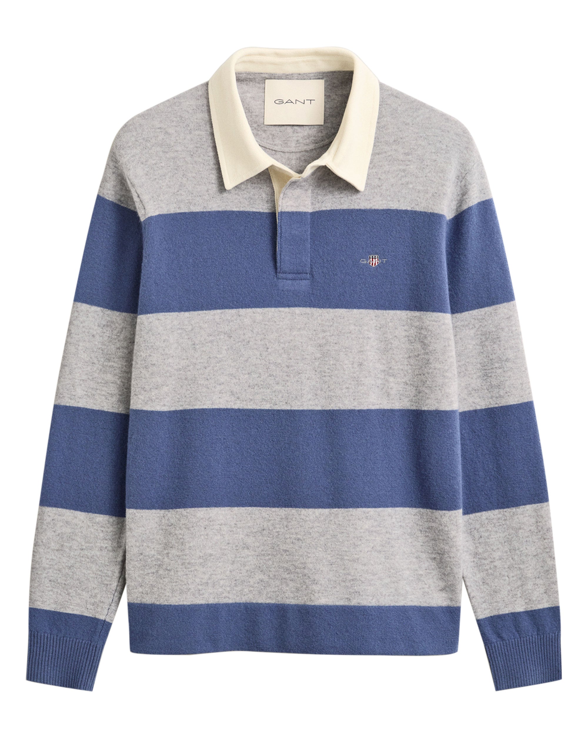 Barstriped Lambswool Rugger - Grey Melange