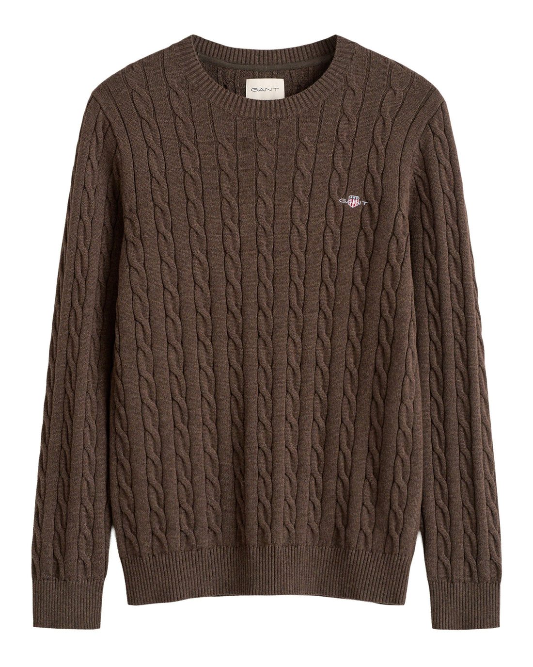 Classic Cable Knit Sweater - Black Brown Melange