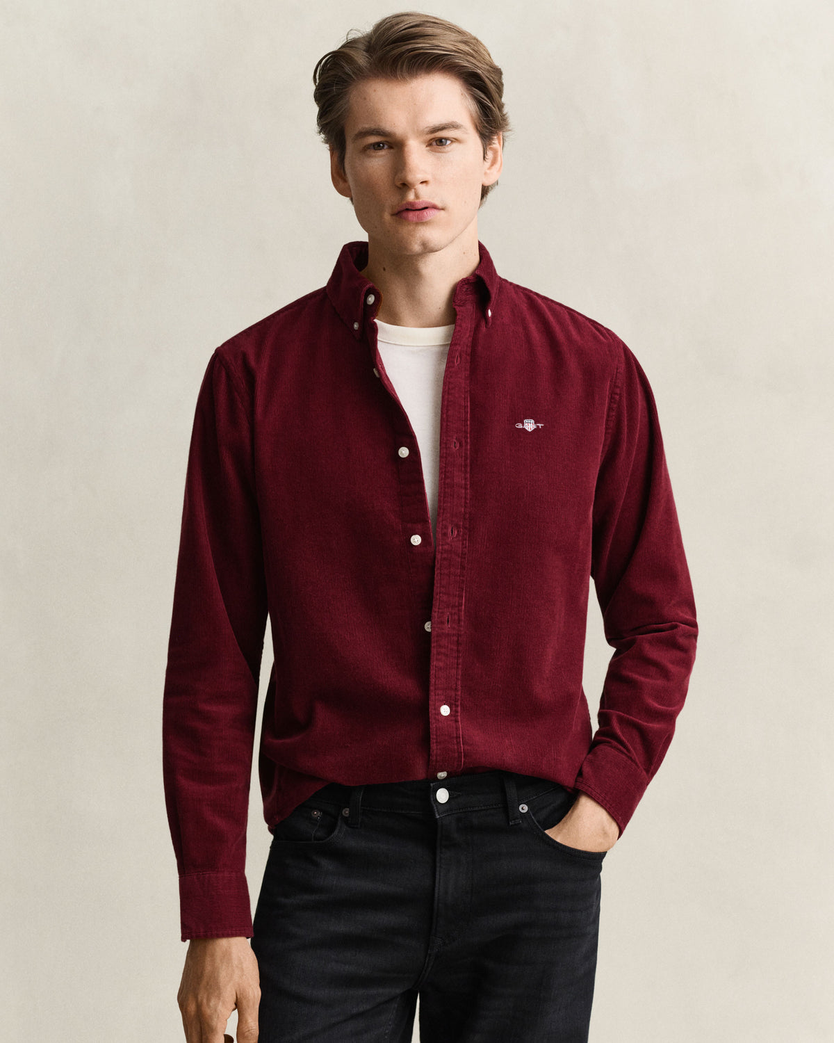 Regular Fit Corduroy Shirt - Deep Grape Wine