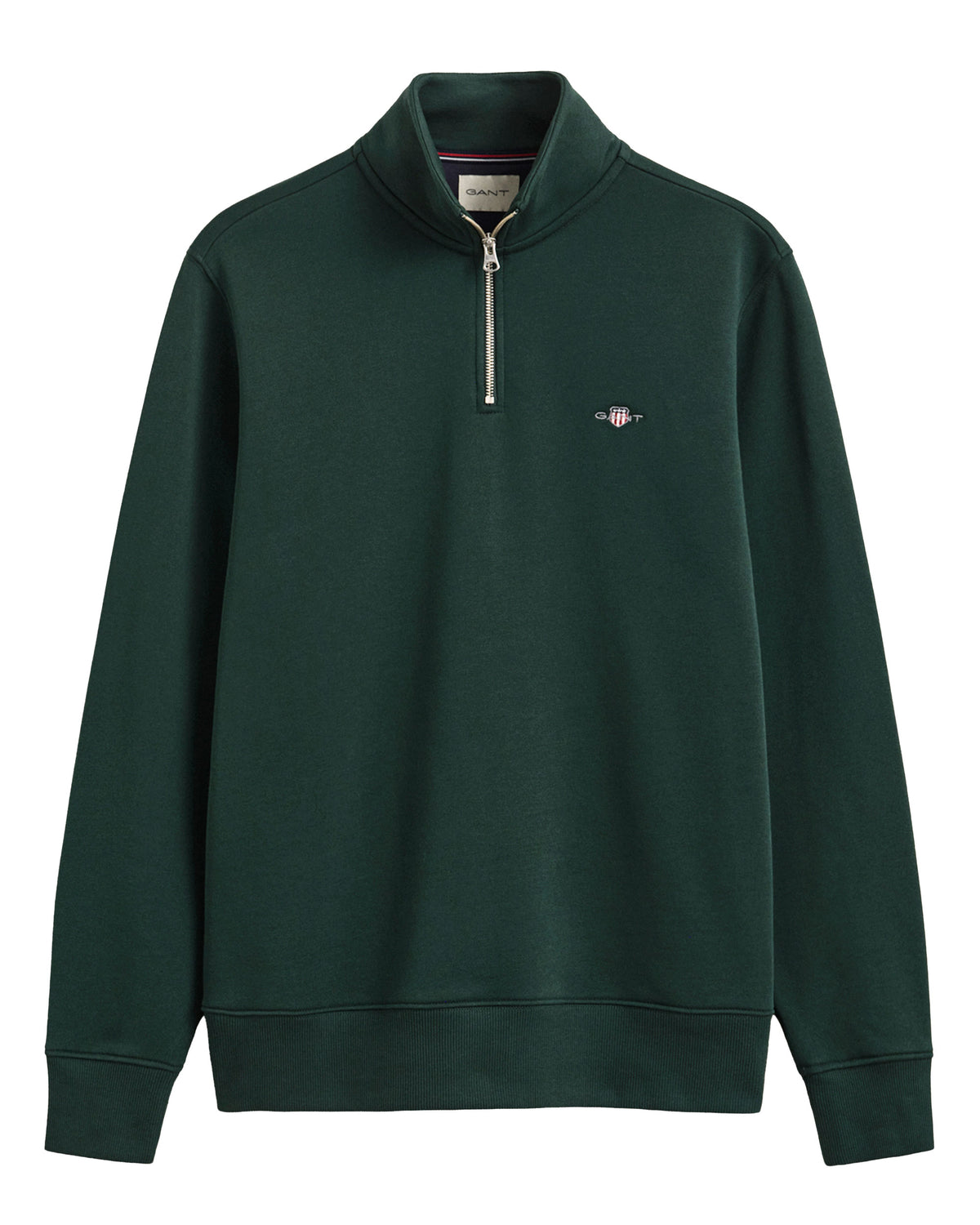 Regular Fit Shield Half Zip Sweat - Tartan Green