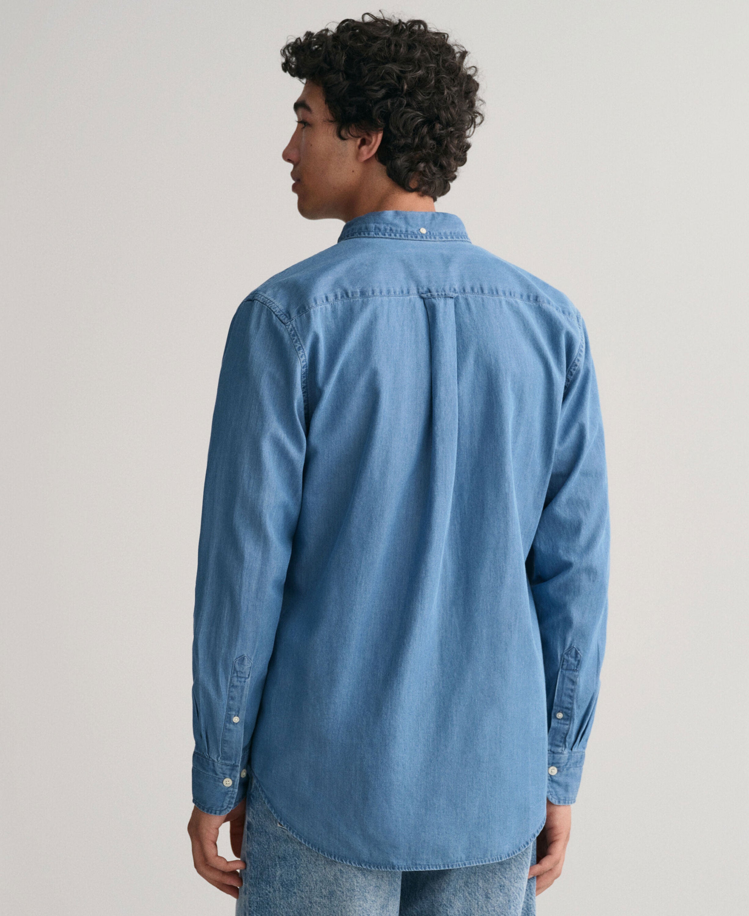 Regular Fit Indigo Shirt - Semi Light Blue