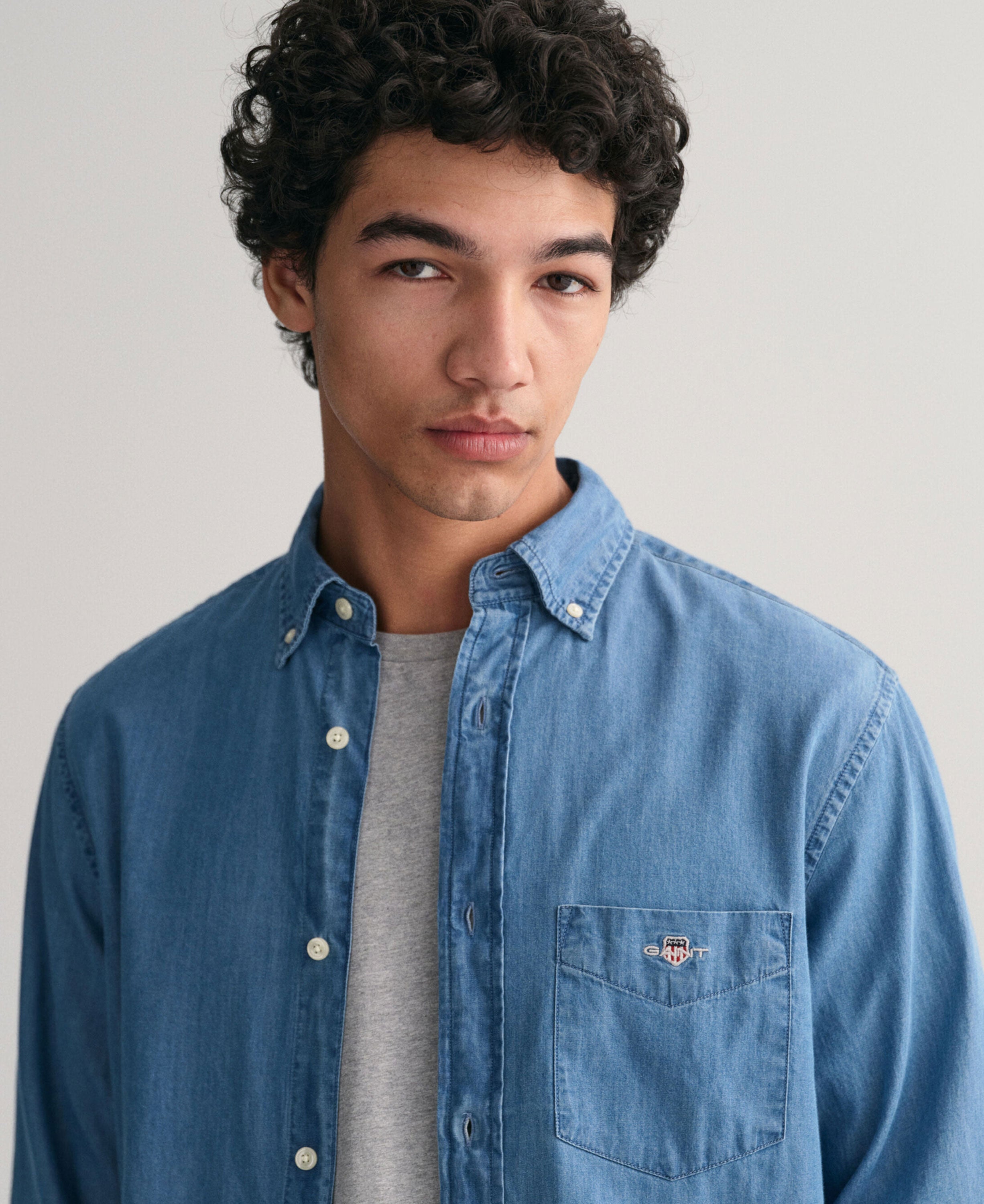 Regular Fit Indigo Shirt - Semi Light Blue