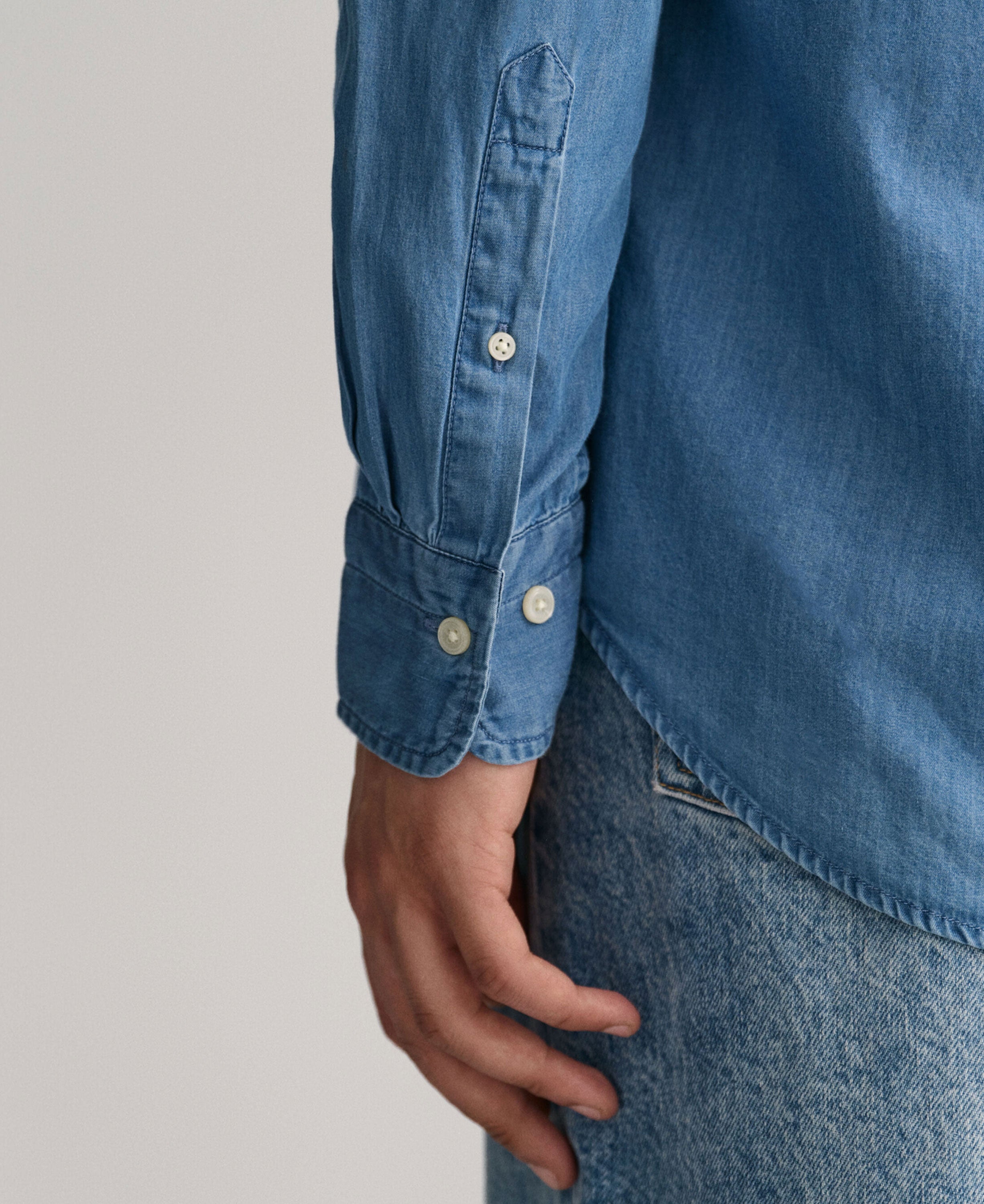 Regular Fit Indigo Shirt - Semi Light Blue