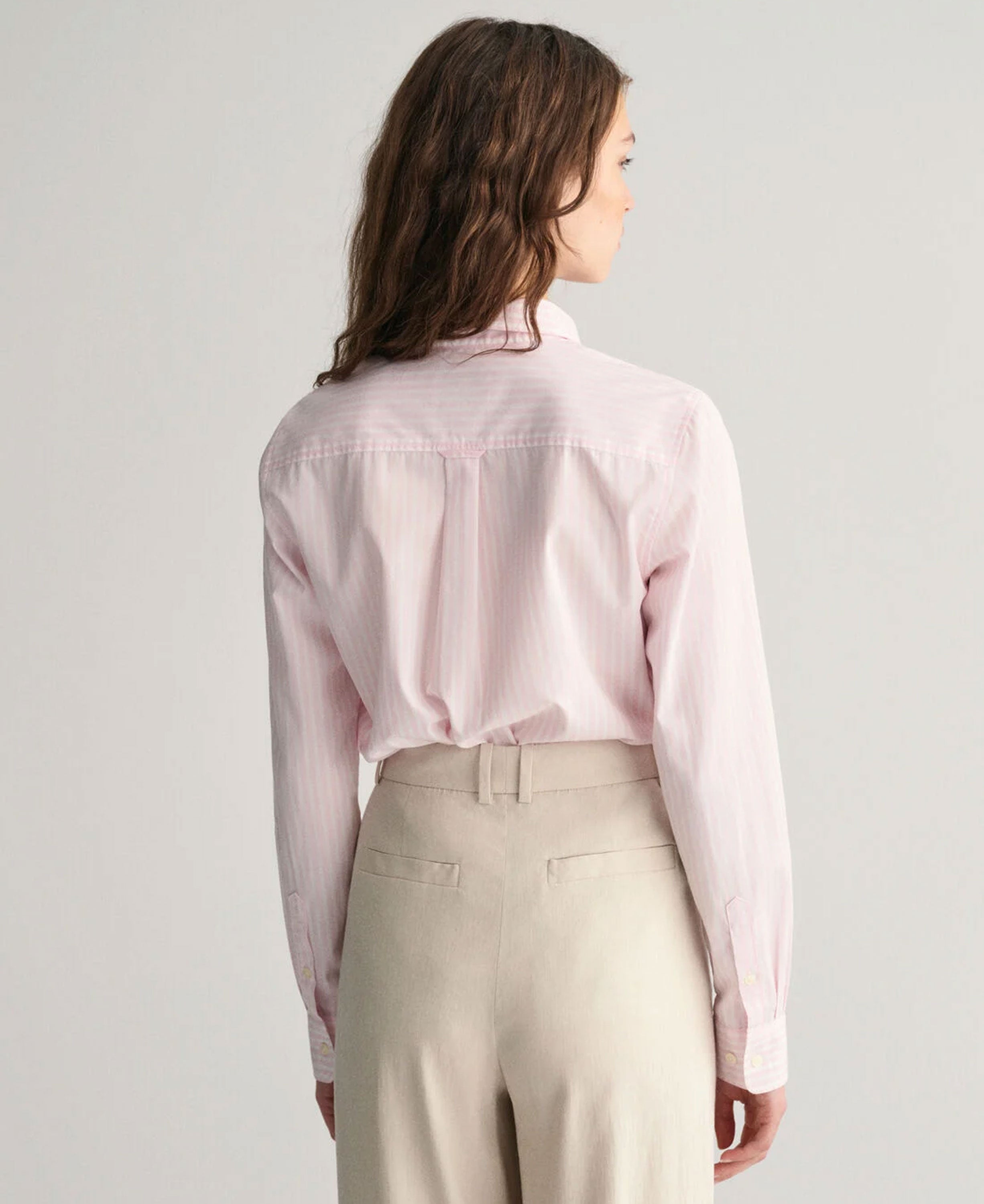 Regular Fit Striped Poplin Shirt - Light Pink