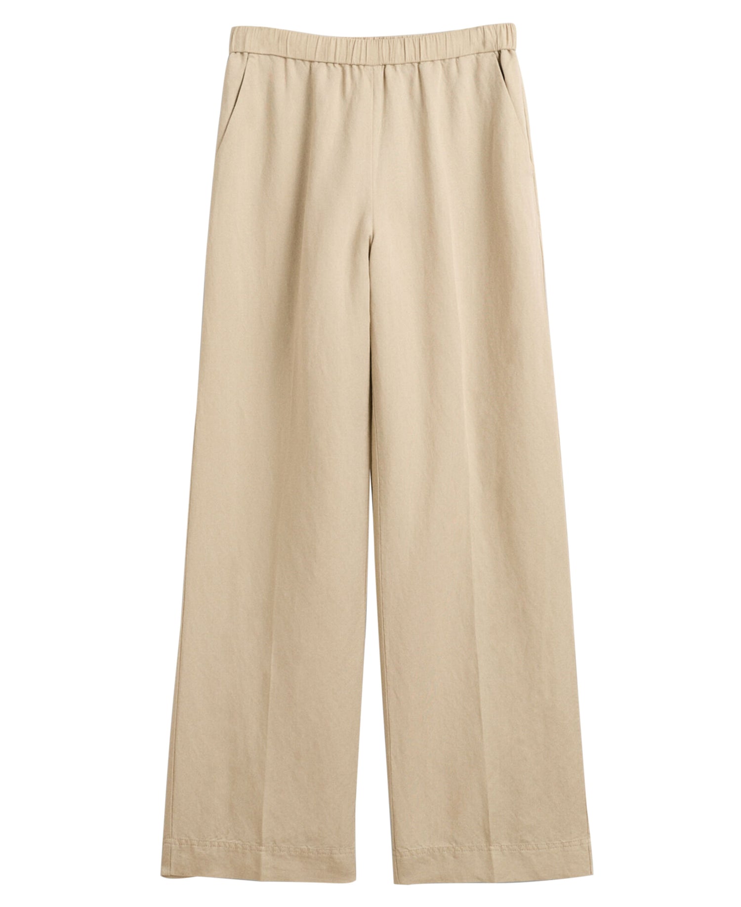 Relaxed Fit Linen Blend Pull-On Pants - Dry Sand