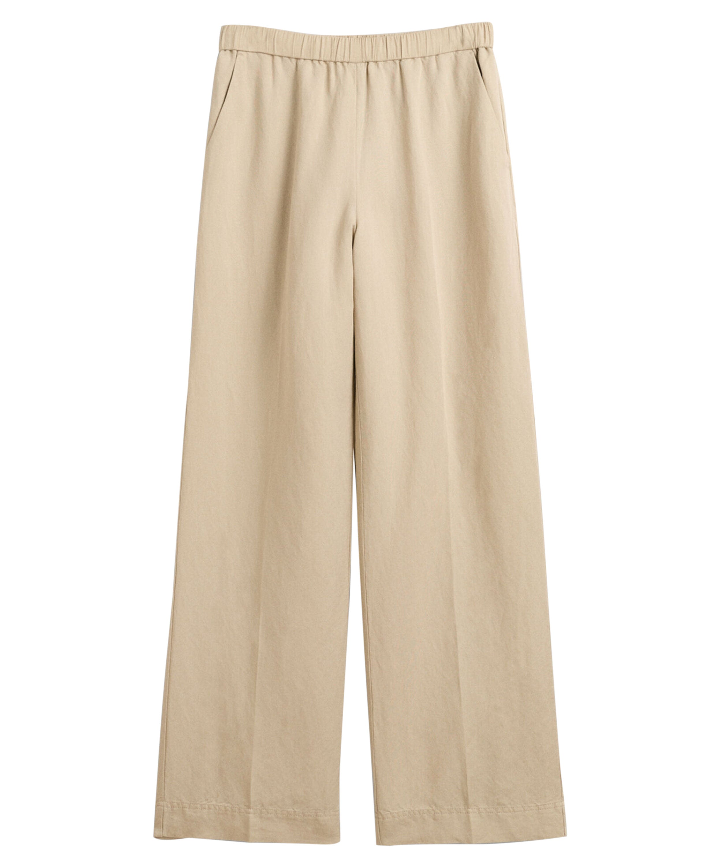 Relaxed Fit Linen Blend Pull-On Pants - Dry Sand