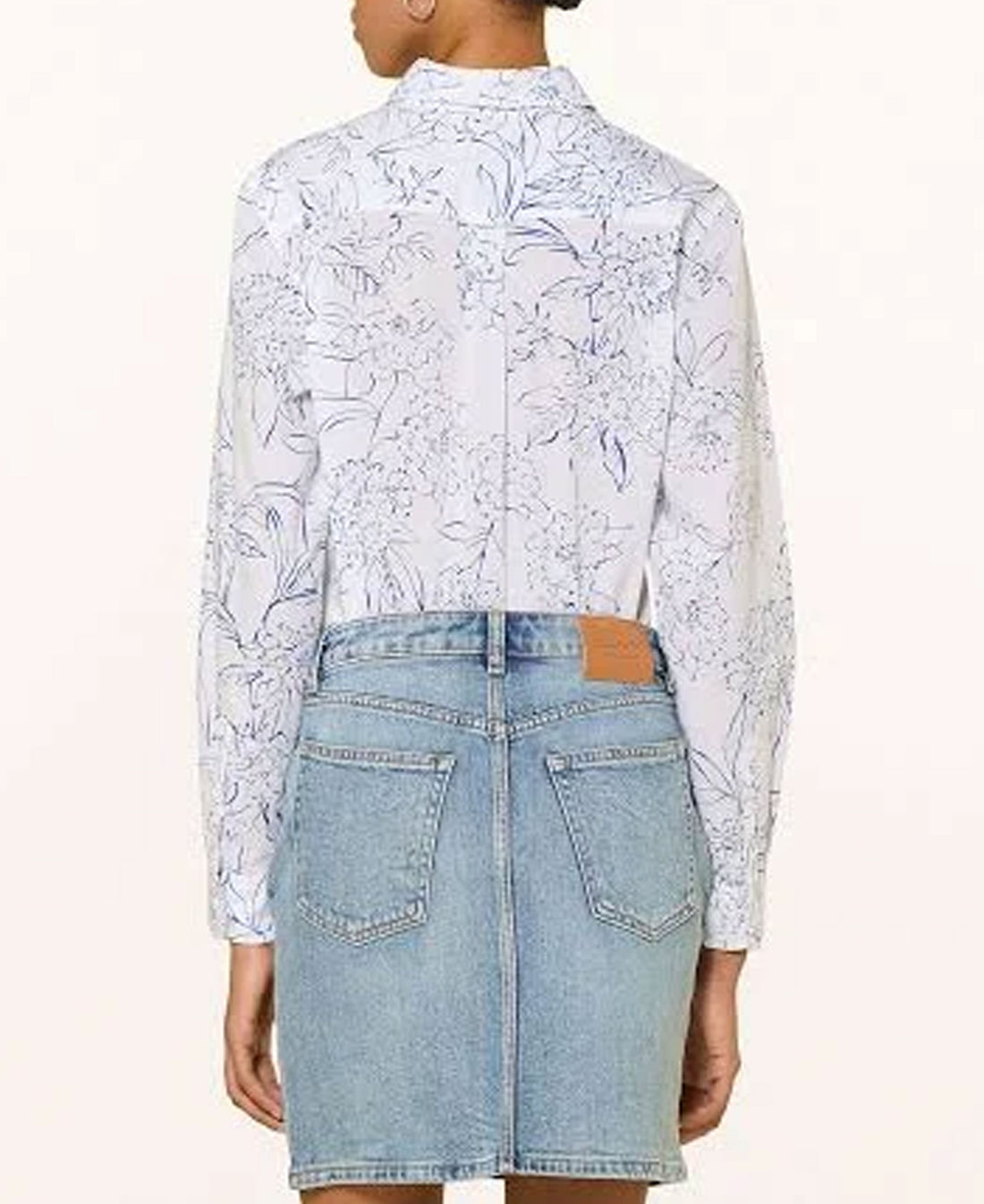 Reg Floral Print Cotton Voile Shirt - White