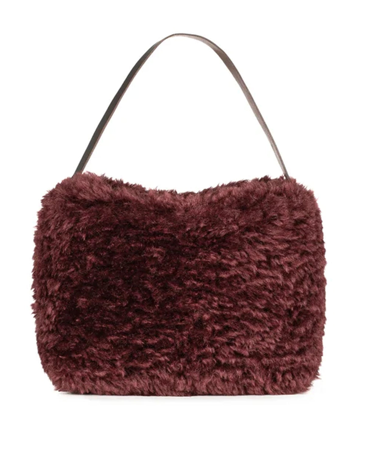 Arc Bag - Burgundy Faux Sheepskin