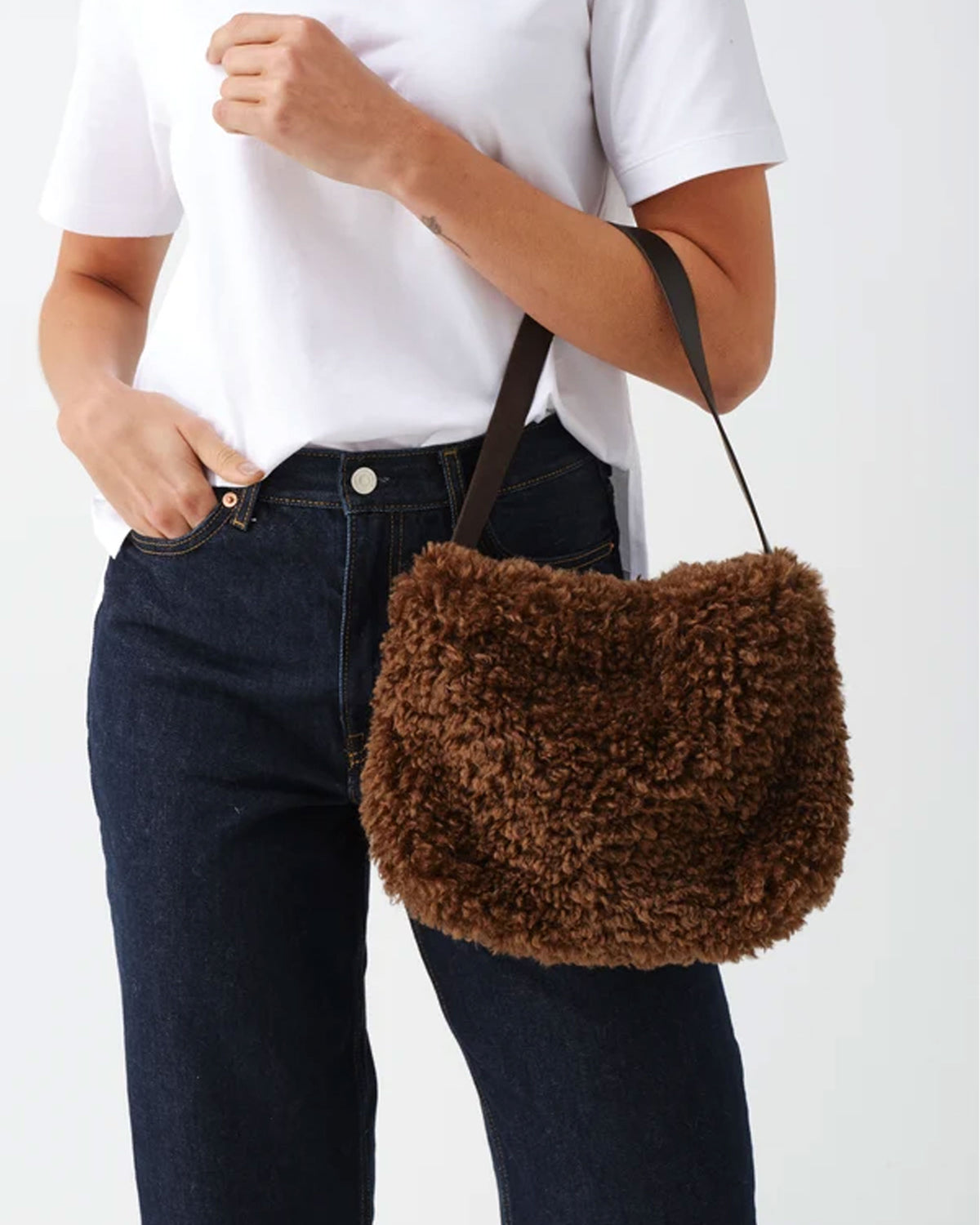 Arc Bag - Chestnut Faux Sheepskin