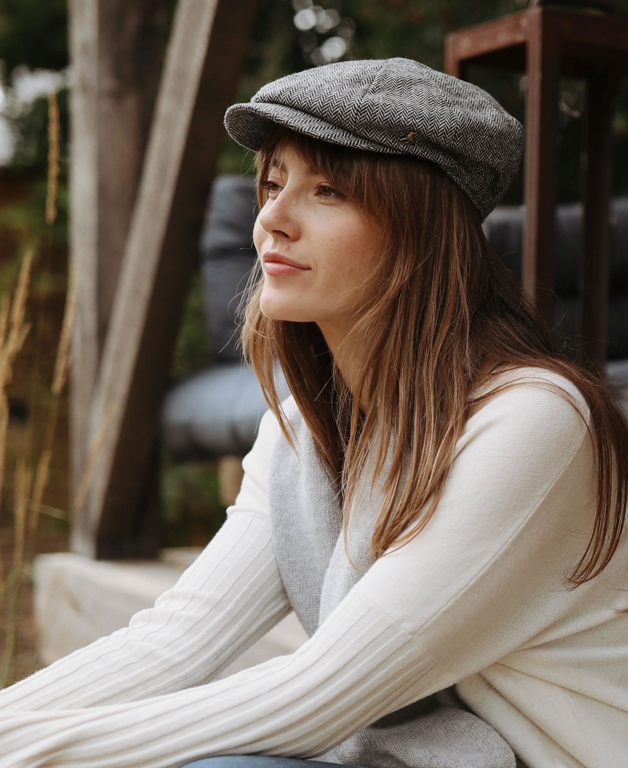 Felsham Tweed Baker Boy Cap - Charcoal