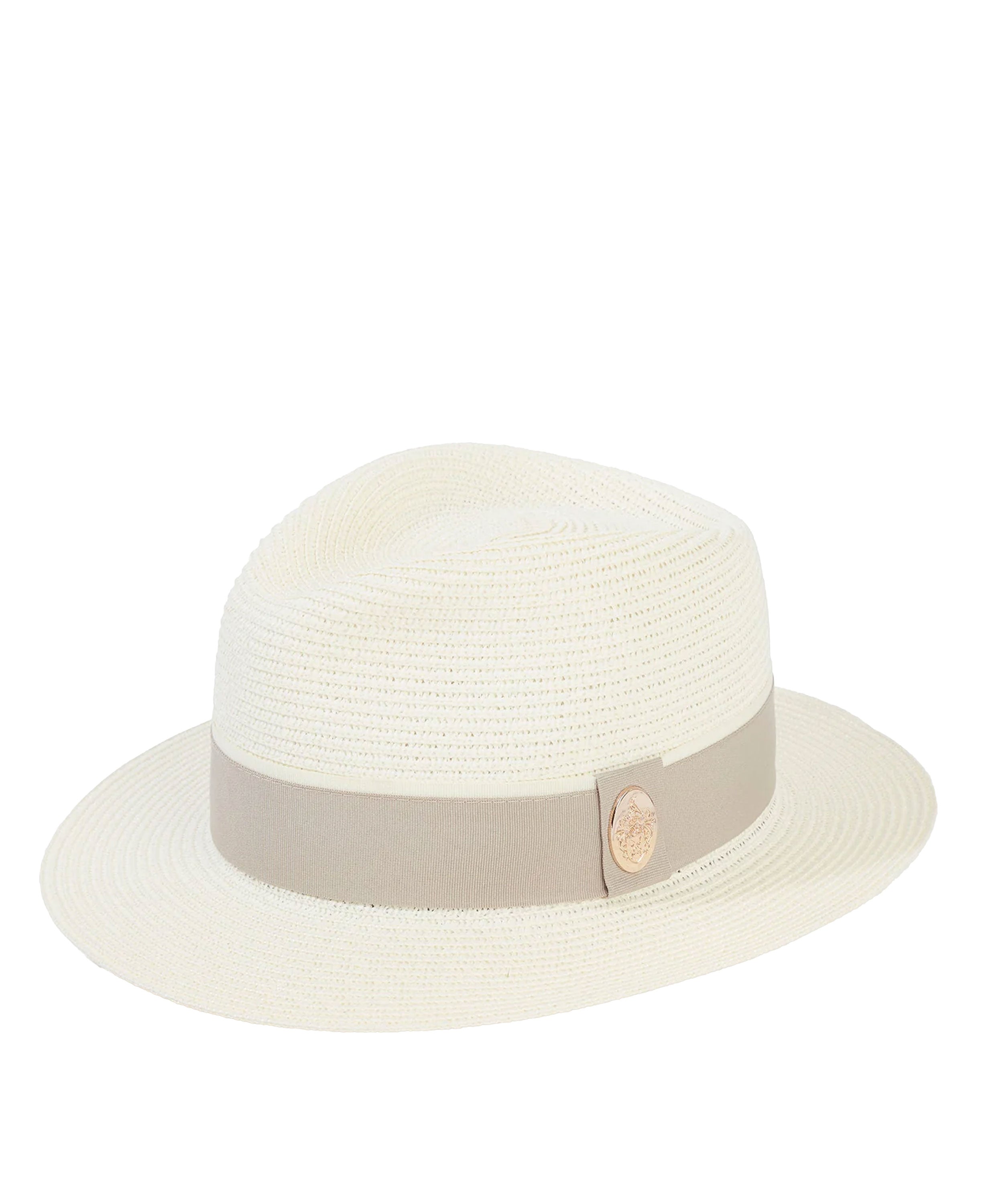 Orford Fedora - Cream/Pebble Ribbon