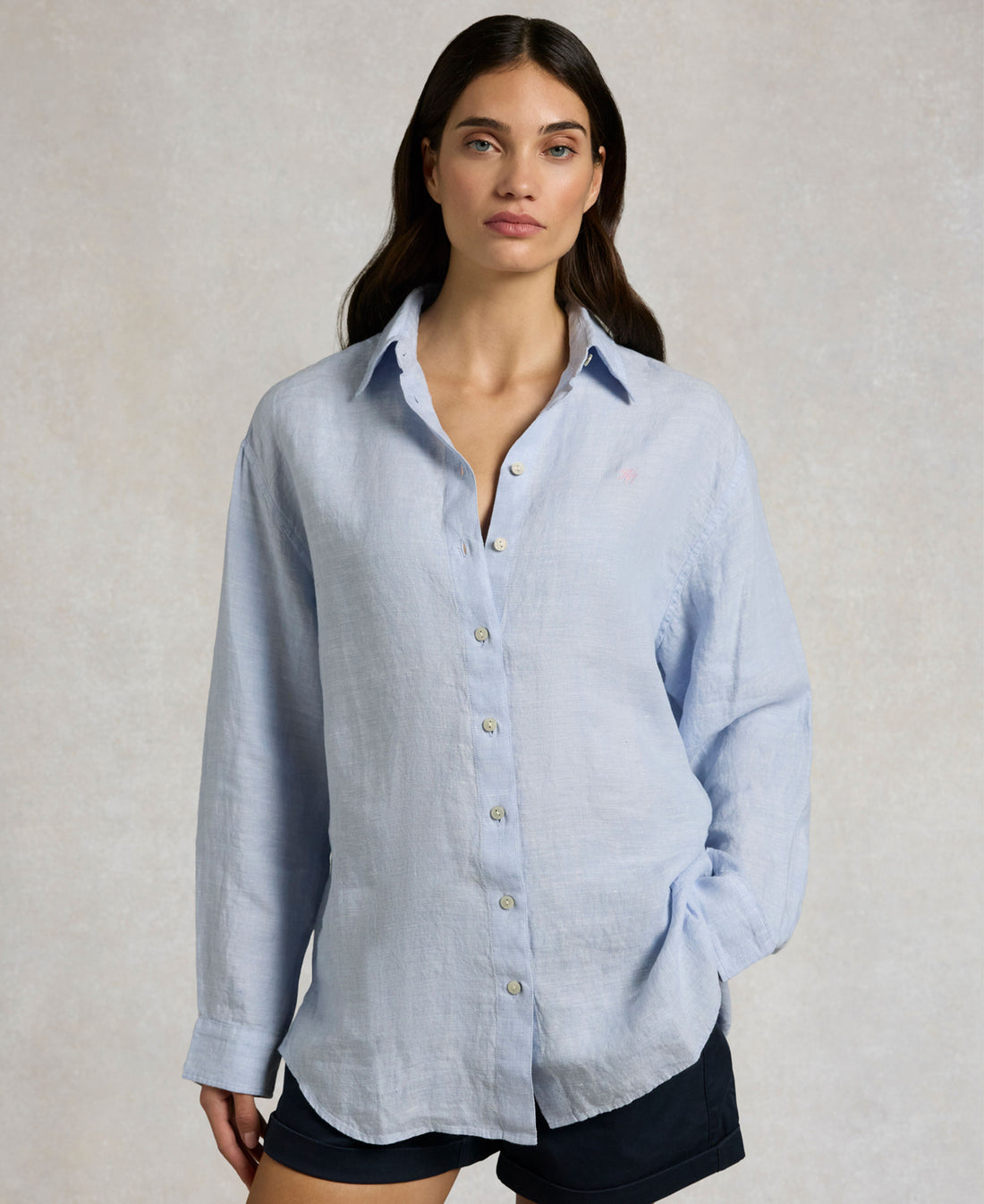 Amalfi Linen Shirt - Light Blue Linen