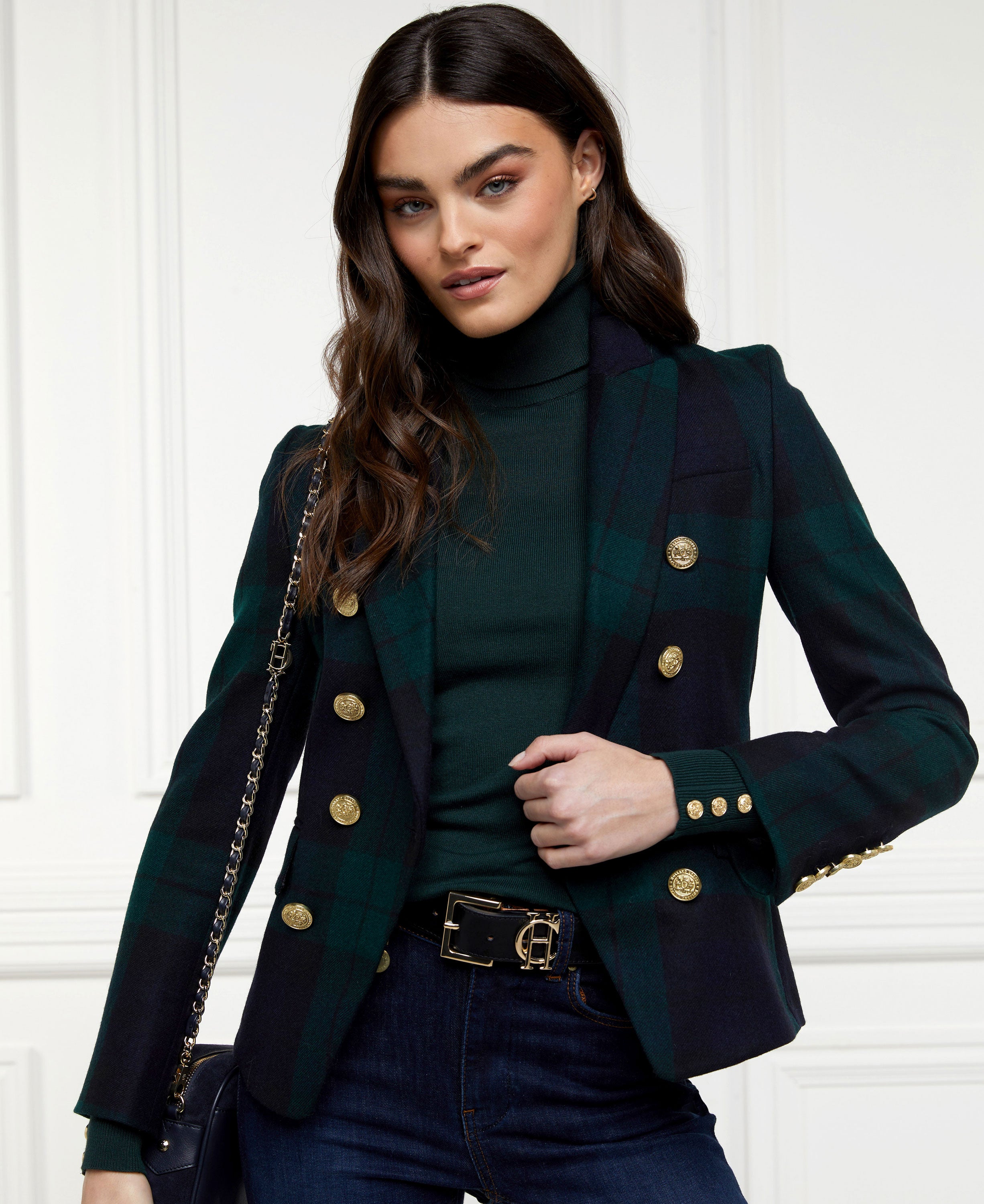 Buttoned Knit Roll Neck - Deep Emerald
