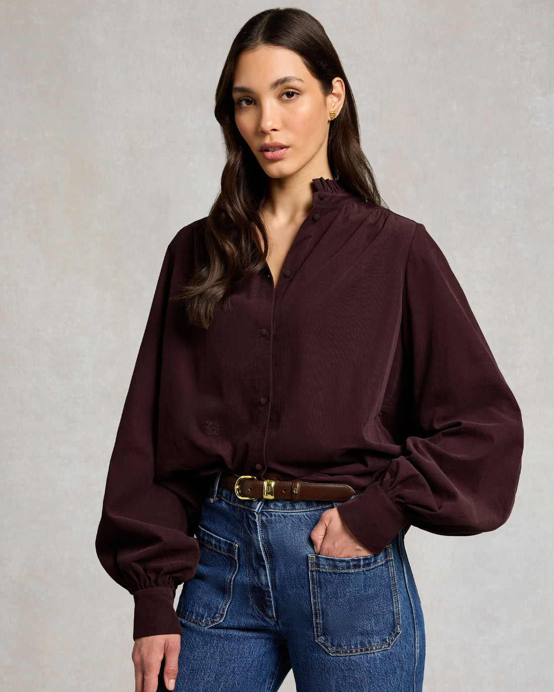 Country Cord Blouse - Chocolate