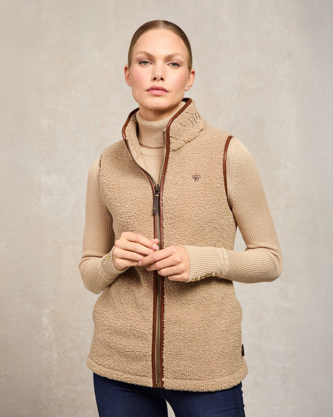 Country Fleece Gilet - Natural Borg
