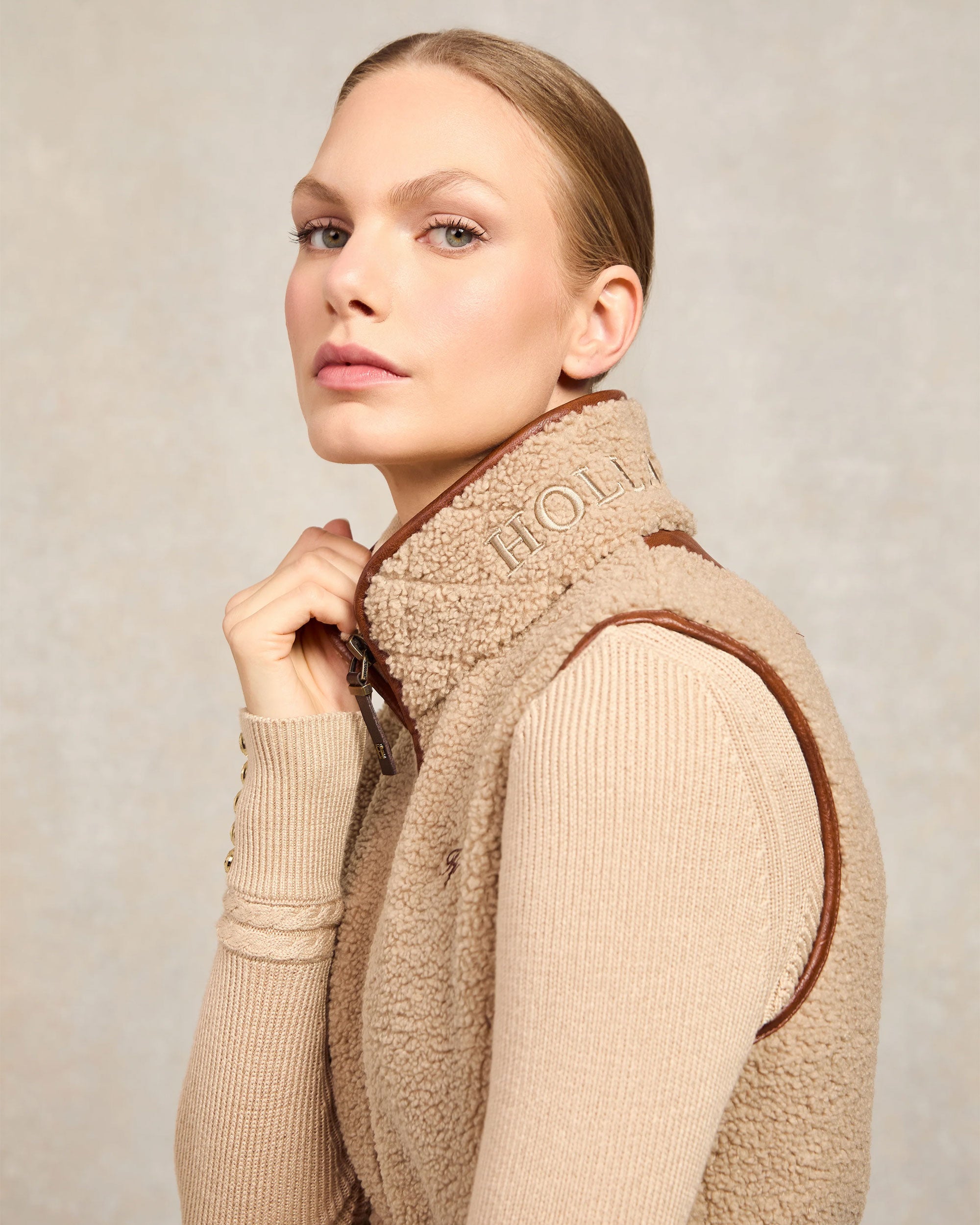 Country Fleece Gilet - Natural Borg