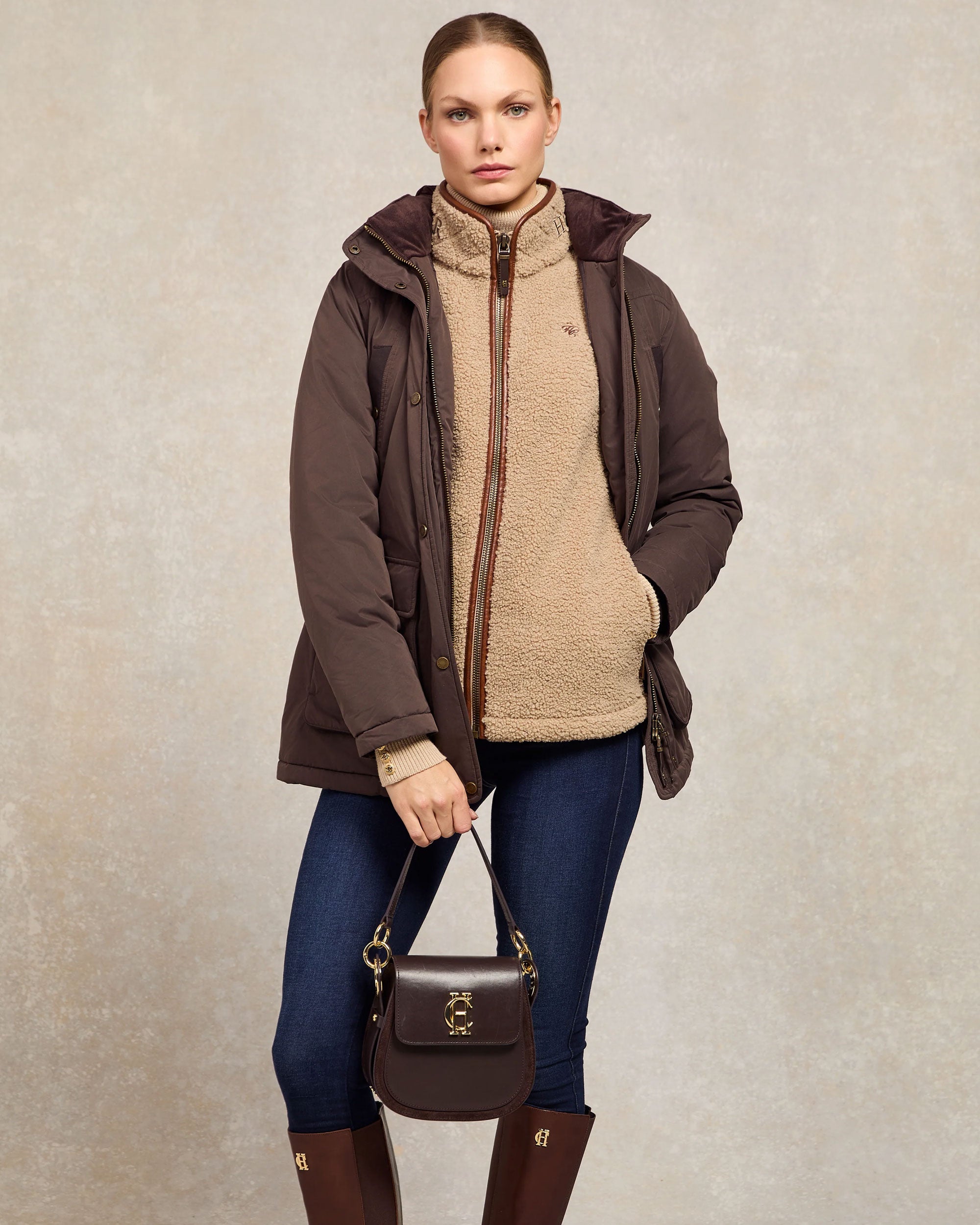Country Fleece Gilet - Natural Borg
