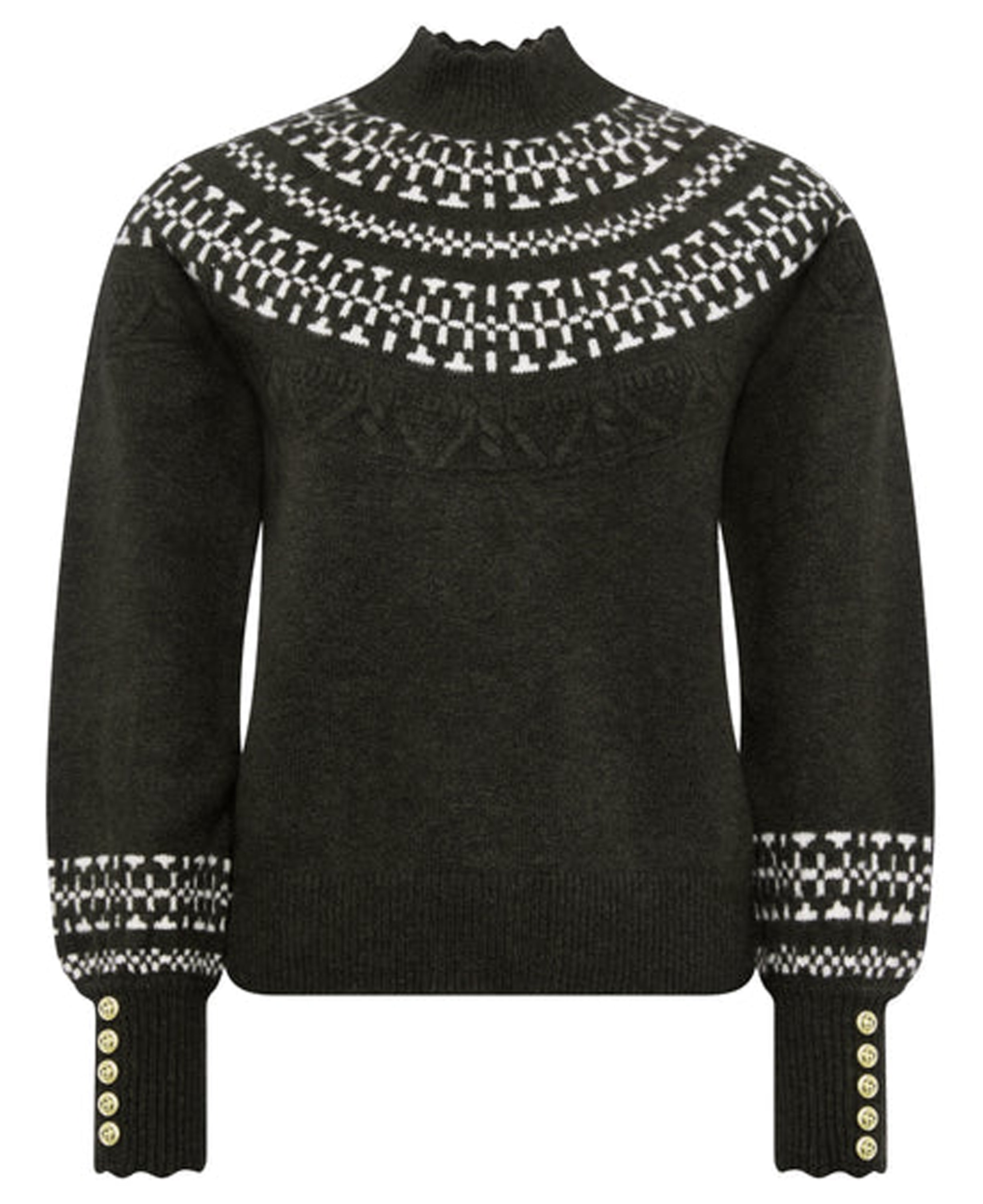 Elodie Roll Neck Knit - Forest Green