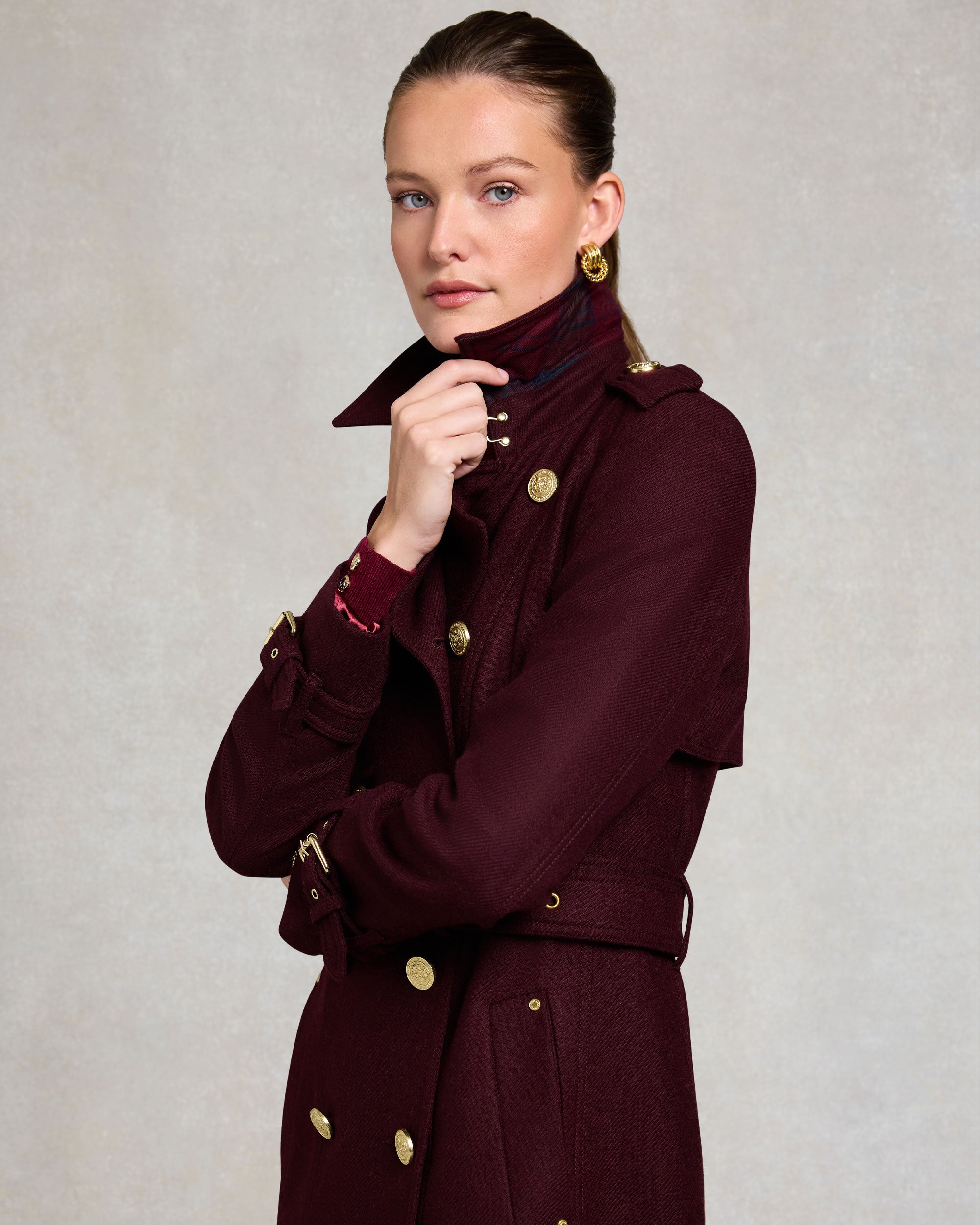 Full Length Marlborough Trench Coat - Mulberry