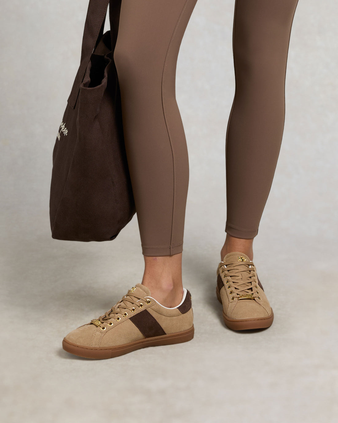 Knightsbridge Court Trainer - Taupe Dark Chocolate