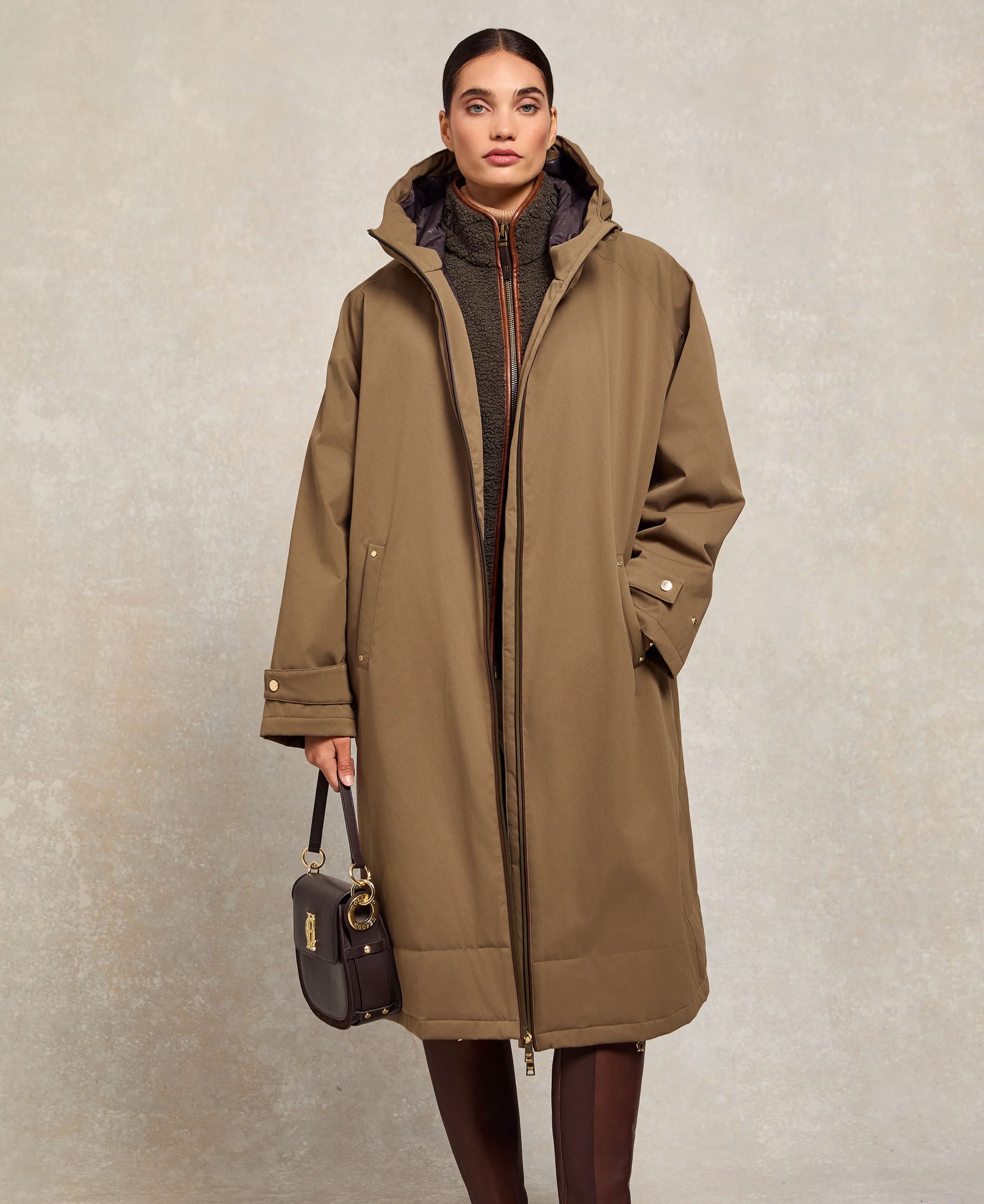 One Size Lightweight Waterproof Coat - Mink