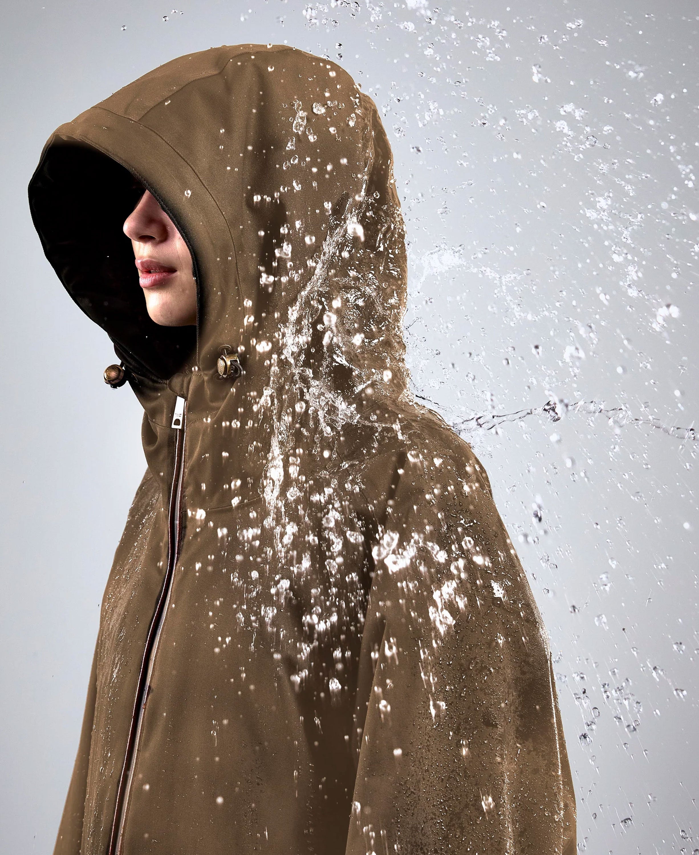 One Size Lightweight Waterproof Coat - Mink