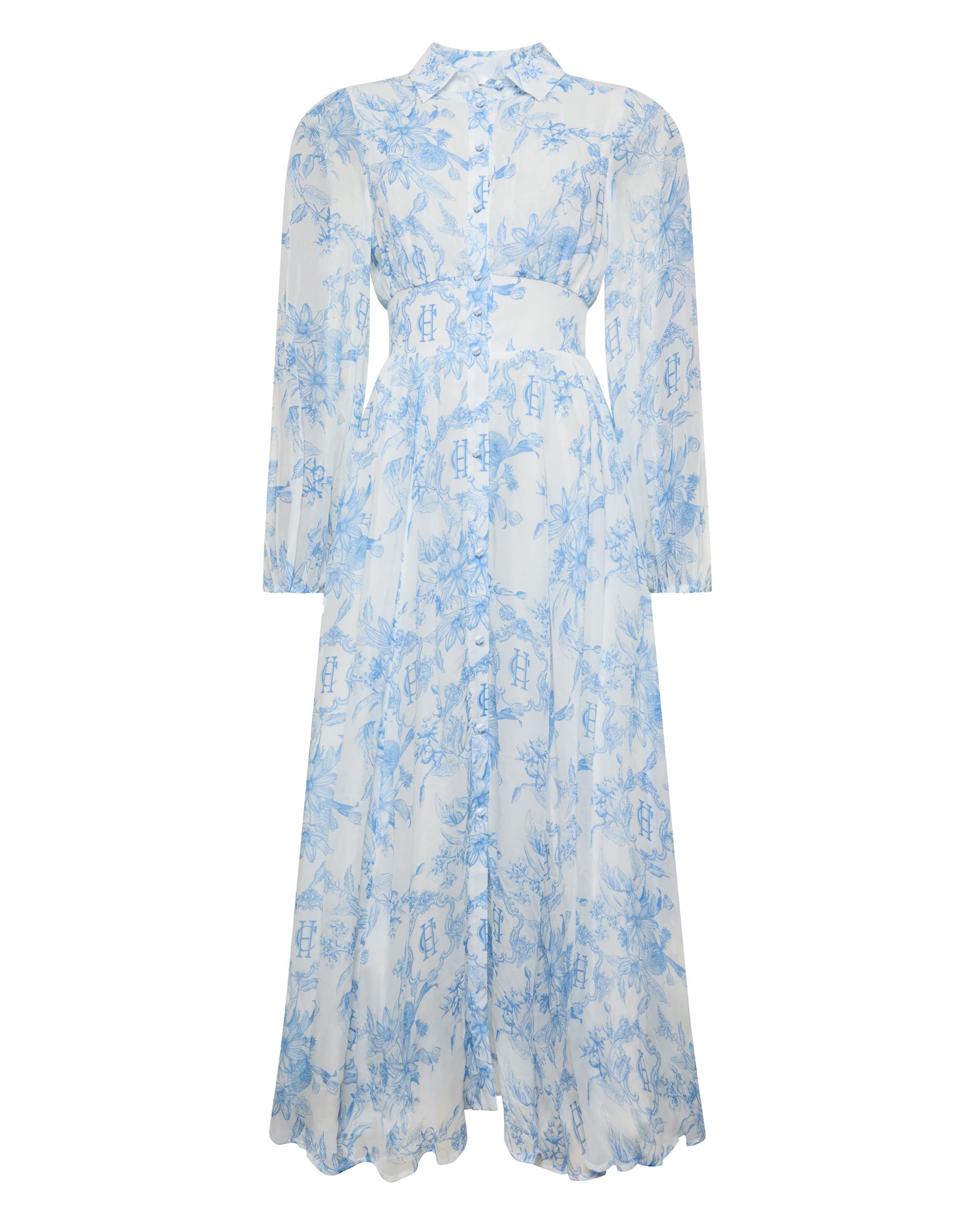 Paros Shirt Dress - English Blue Garden