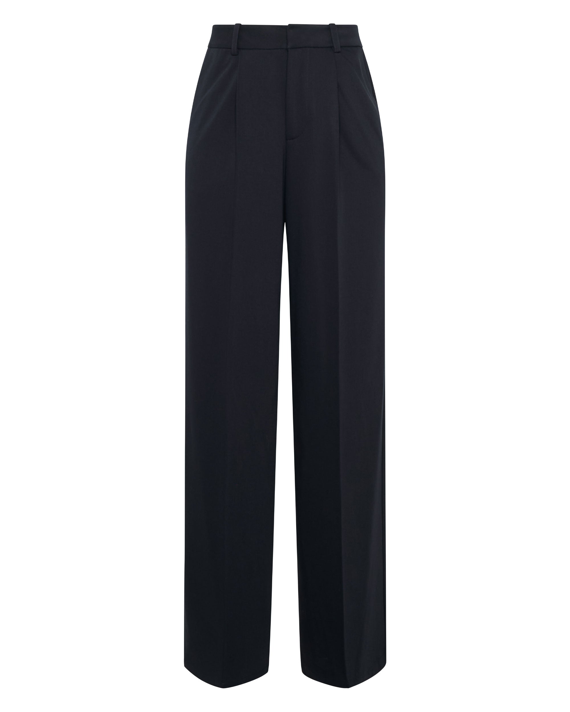 Pleated Wide Leg Trouser - Ink Navy