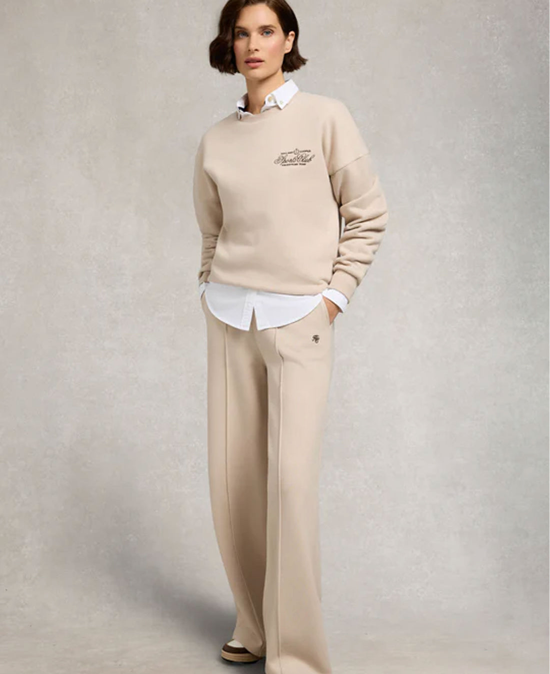 Relaxed Fit Crew Neck Sweat - Stone