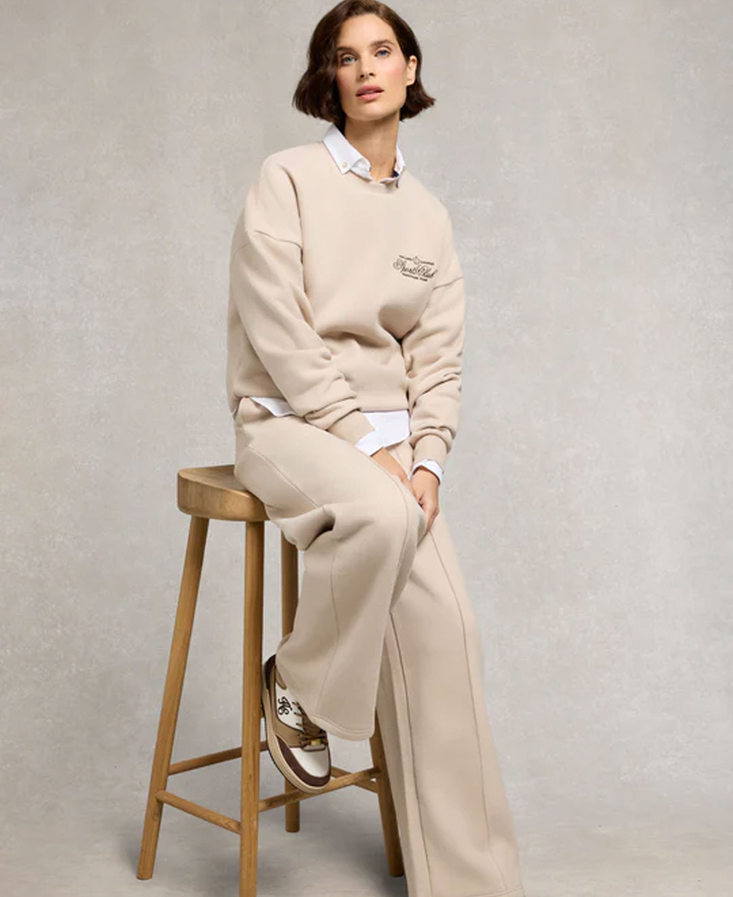 Relaxed Fit Crew Neck Sweat - Stone